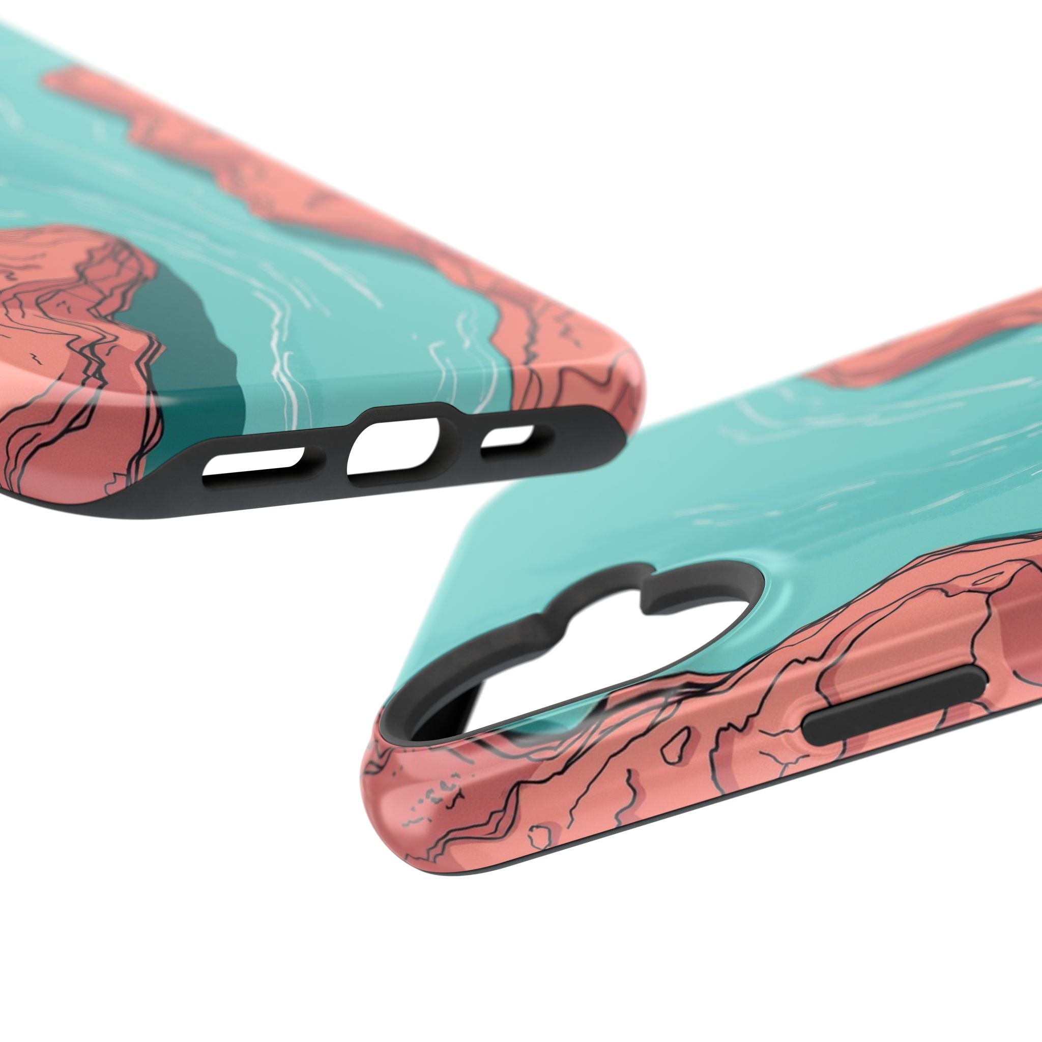iPhone Teal And Coral River Delta Aerial Slim Everyday iPhone Designer · iPhone