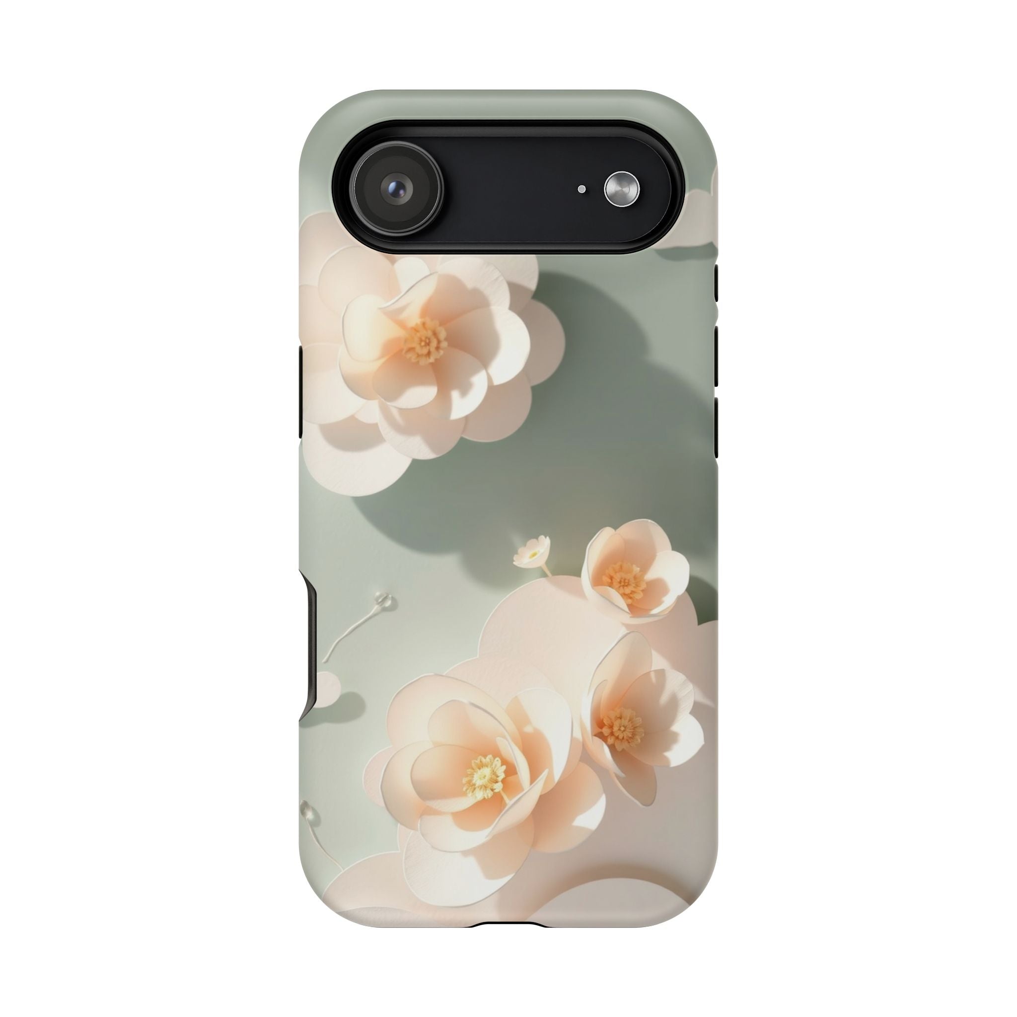 iPhone Sage And Ivory Pastel Floral Cloud Slim iPhone Everyday Designer · iPhone