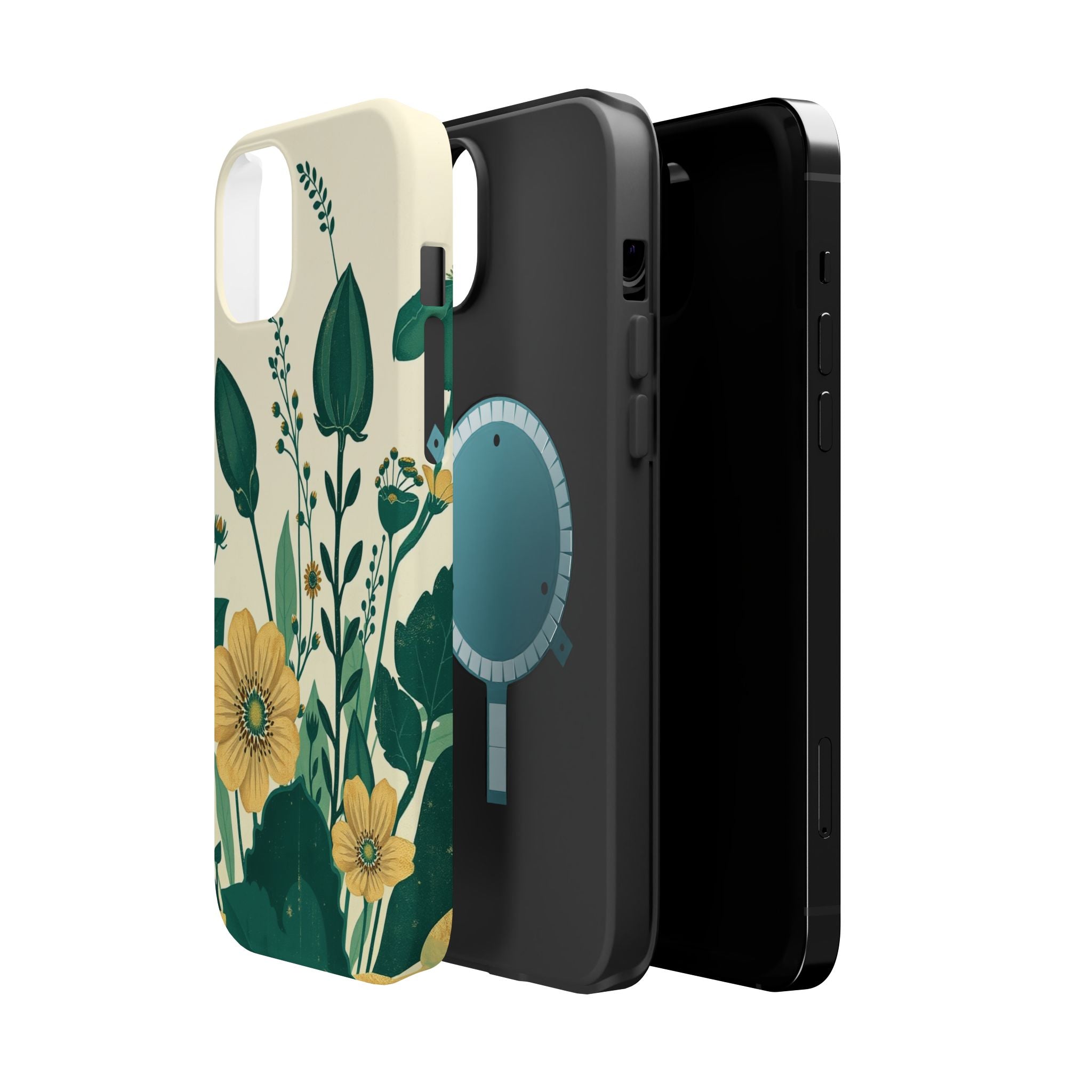 iPhone Emerald Green And Gold Pressed Botanicals Clean iPhone Minimal · iPhone C