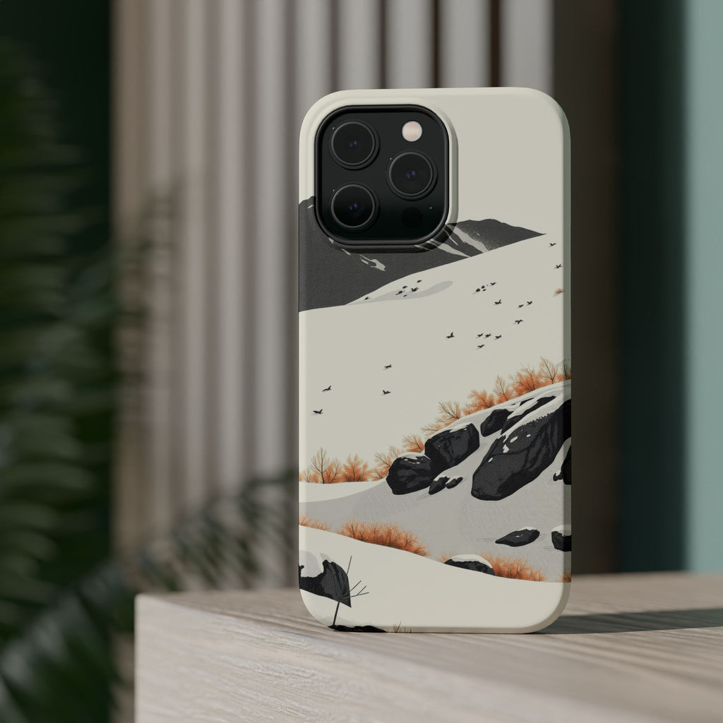 iPhone Snow Field Risograph Print Bold Modern Everyday Snap Case · iPhone Case