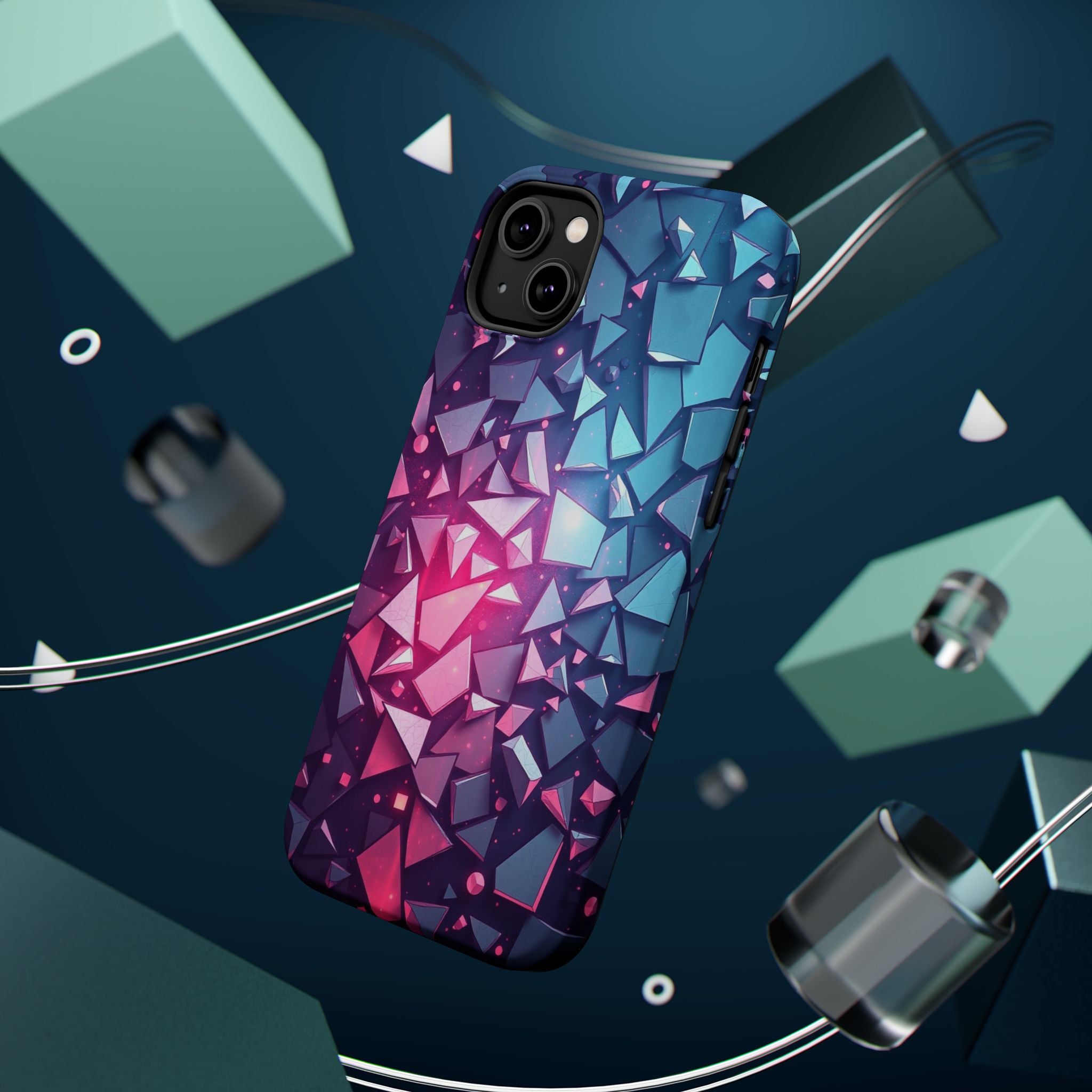 iPhone Mint And Blush Mosaic Shards Slim Everyday Designer Case · iPhone Case