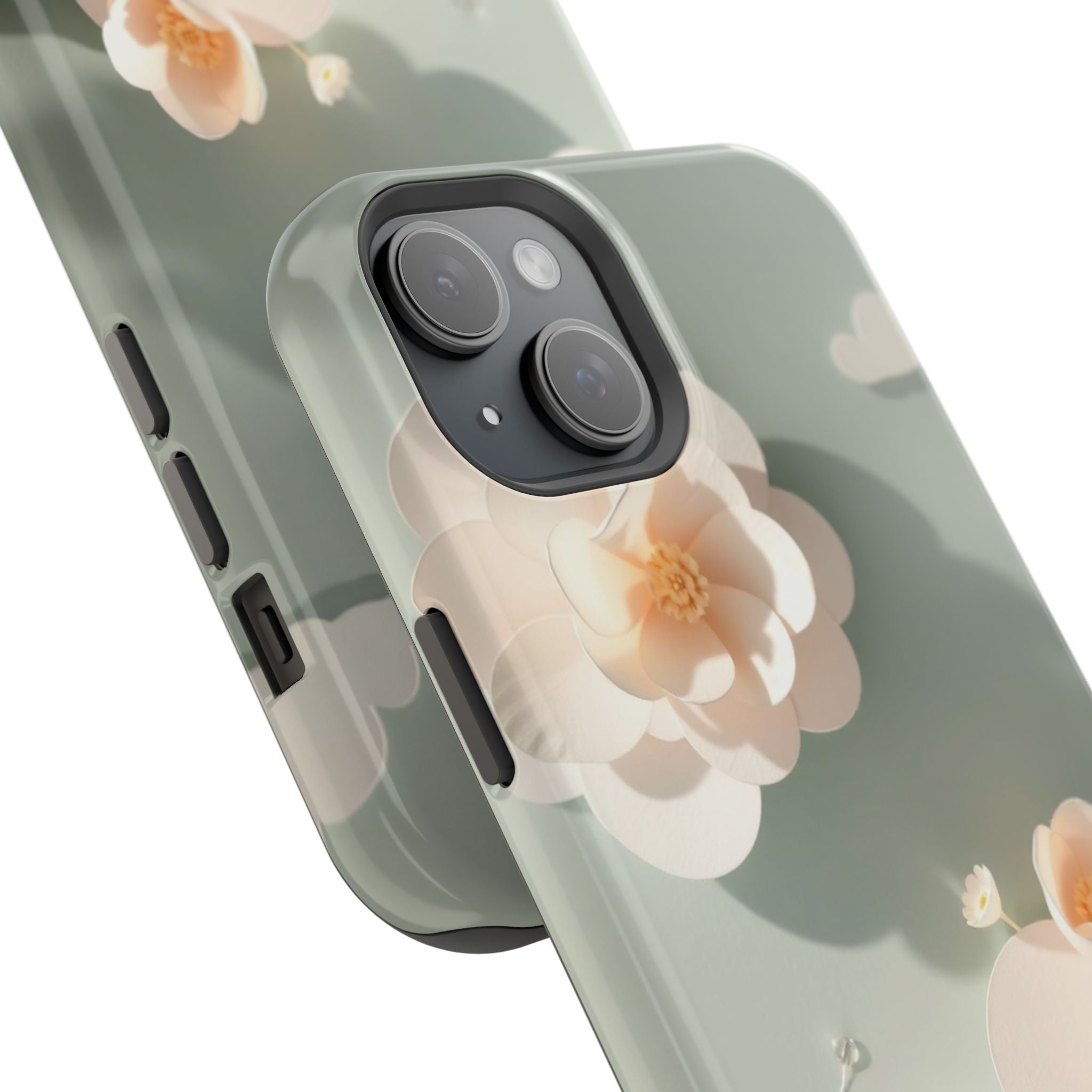iPhone Sage And Ivory Pastel Floral Cloud Slim iPhone Everyday Designer · iPhone