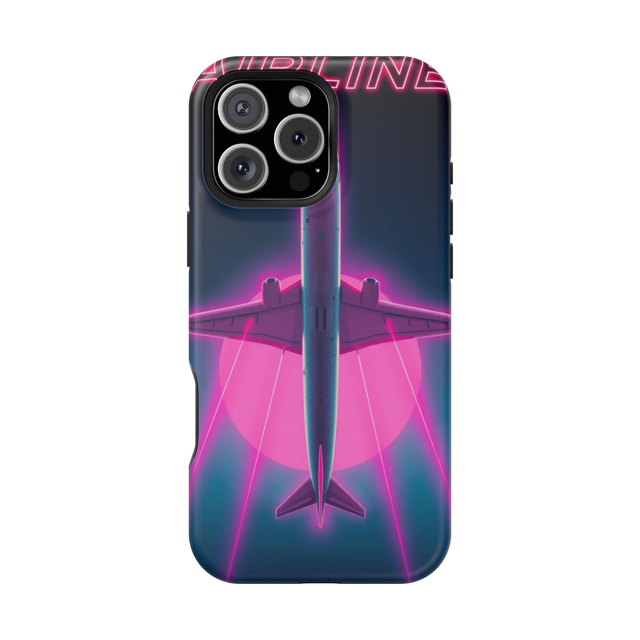 iPhone Cyan And Magenta Retro Airline Poster Slim Everyday Designer Case · iPhon