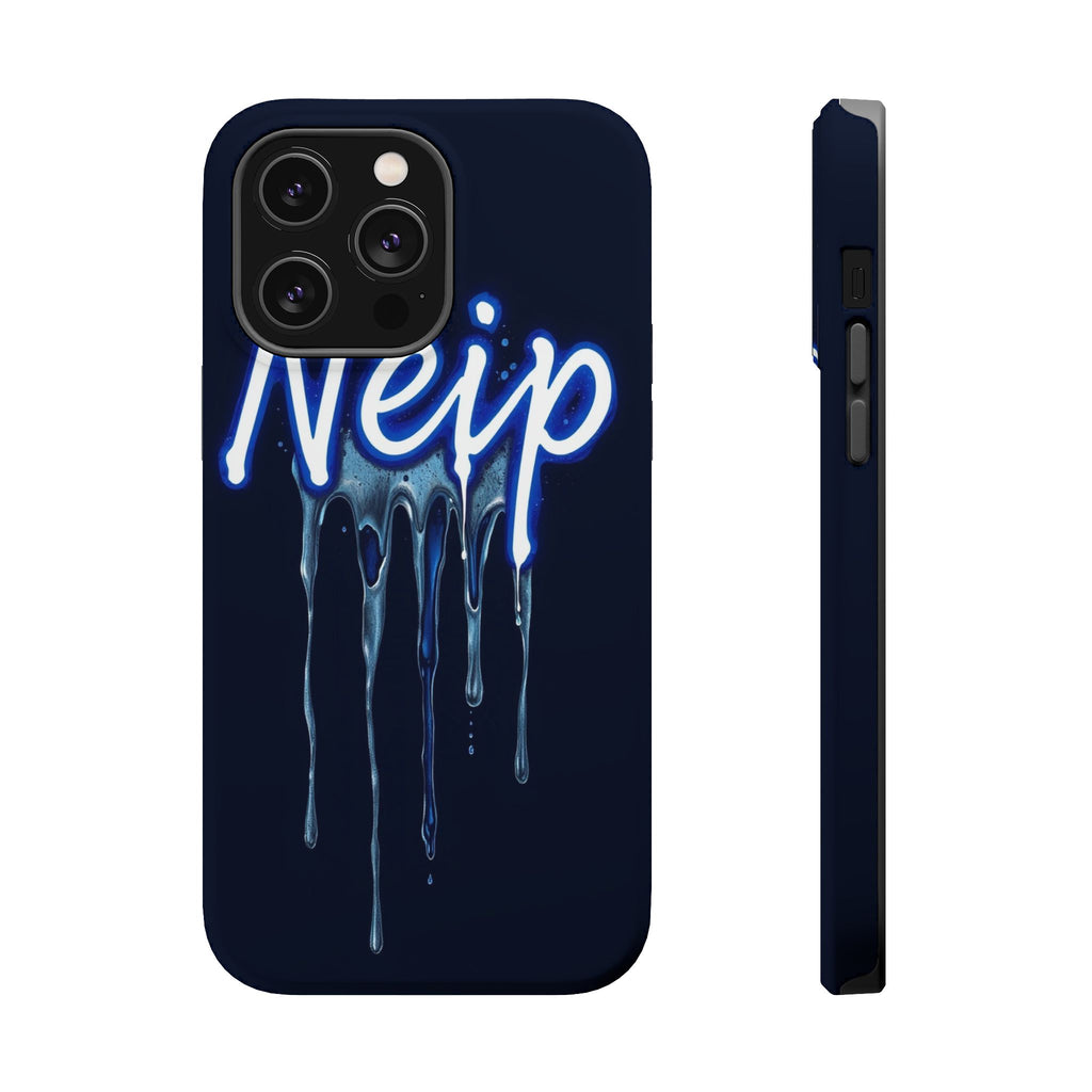 iPhone Midnight Blue And Silver Neon Drip Slim iPhone Everyday Designer · iPhone