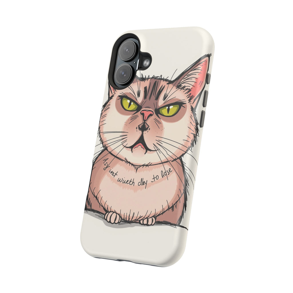 iPhone Sarcastic Cat Verdict Hand-Drawn Sketch Soft Finish Everyday Case · iPhon