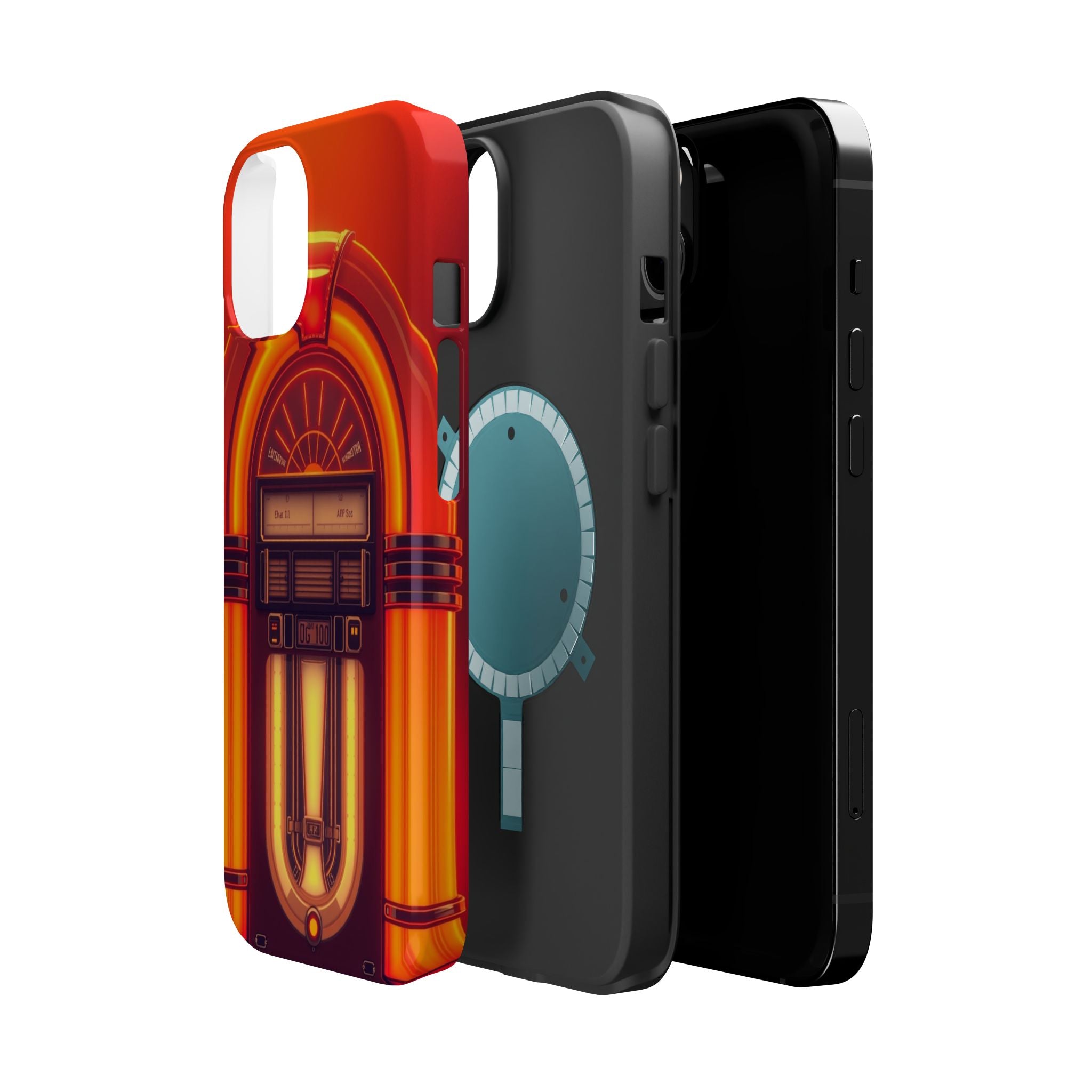 iPhone Jukebox Glow Neon Cyberpunk Bold Modern Everyday Snap Case · iPhone Case