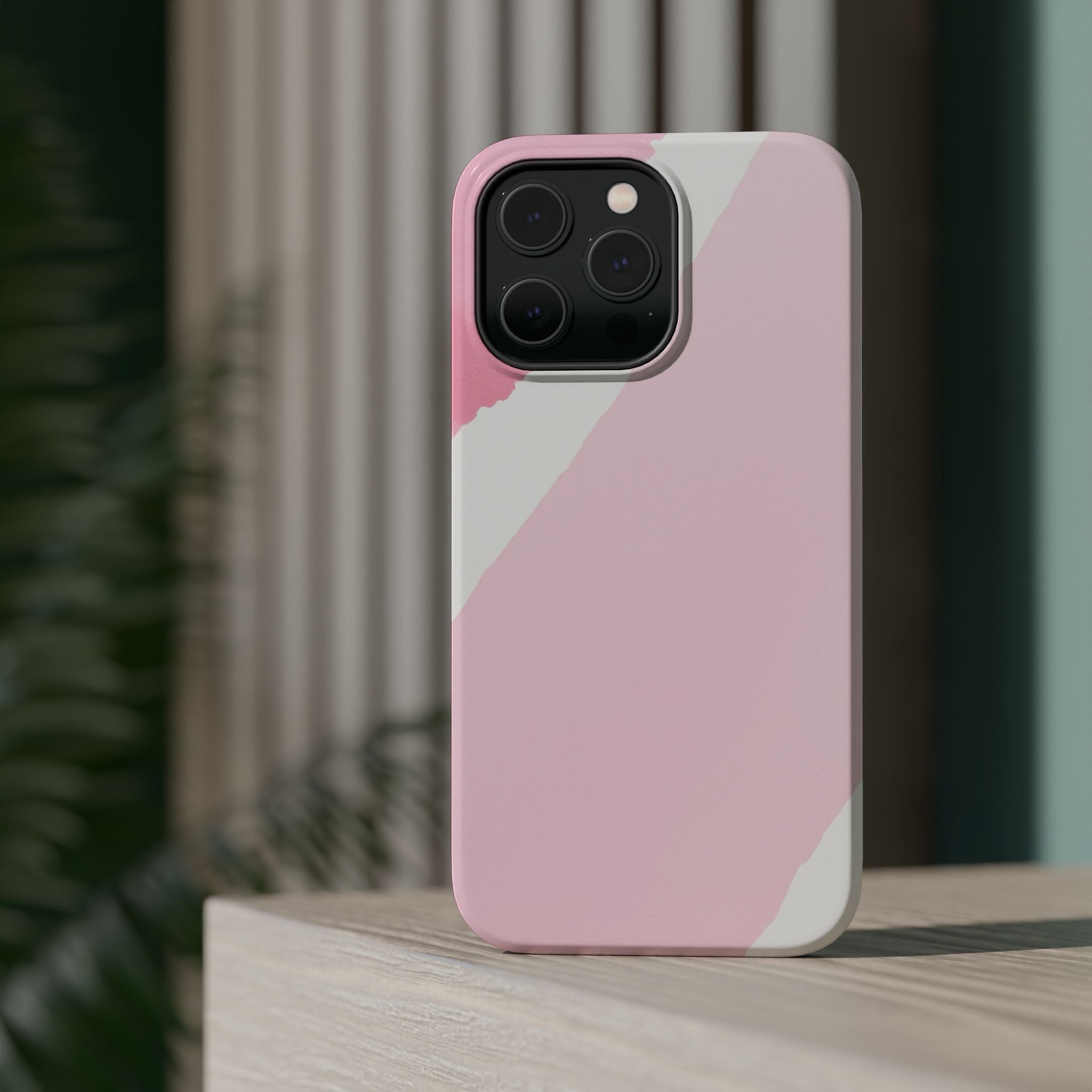 iPhone Rose Pink And Cream Calligraphic Stroke Soft iPhone Finish · iPhone Case