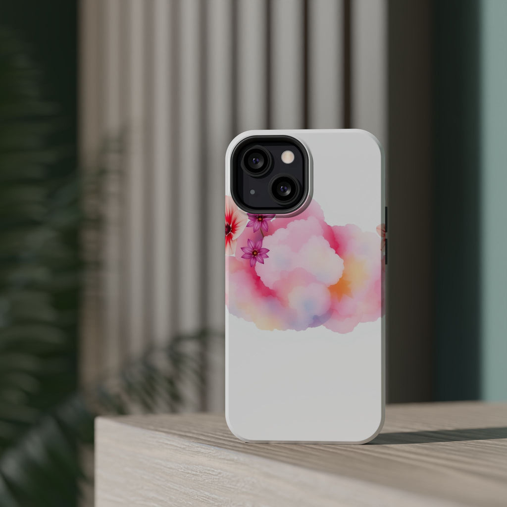 iPhone Pastel Floral Cloud Vibrant Watercolor Carry Case Slim Snap Case · iPhone
