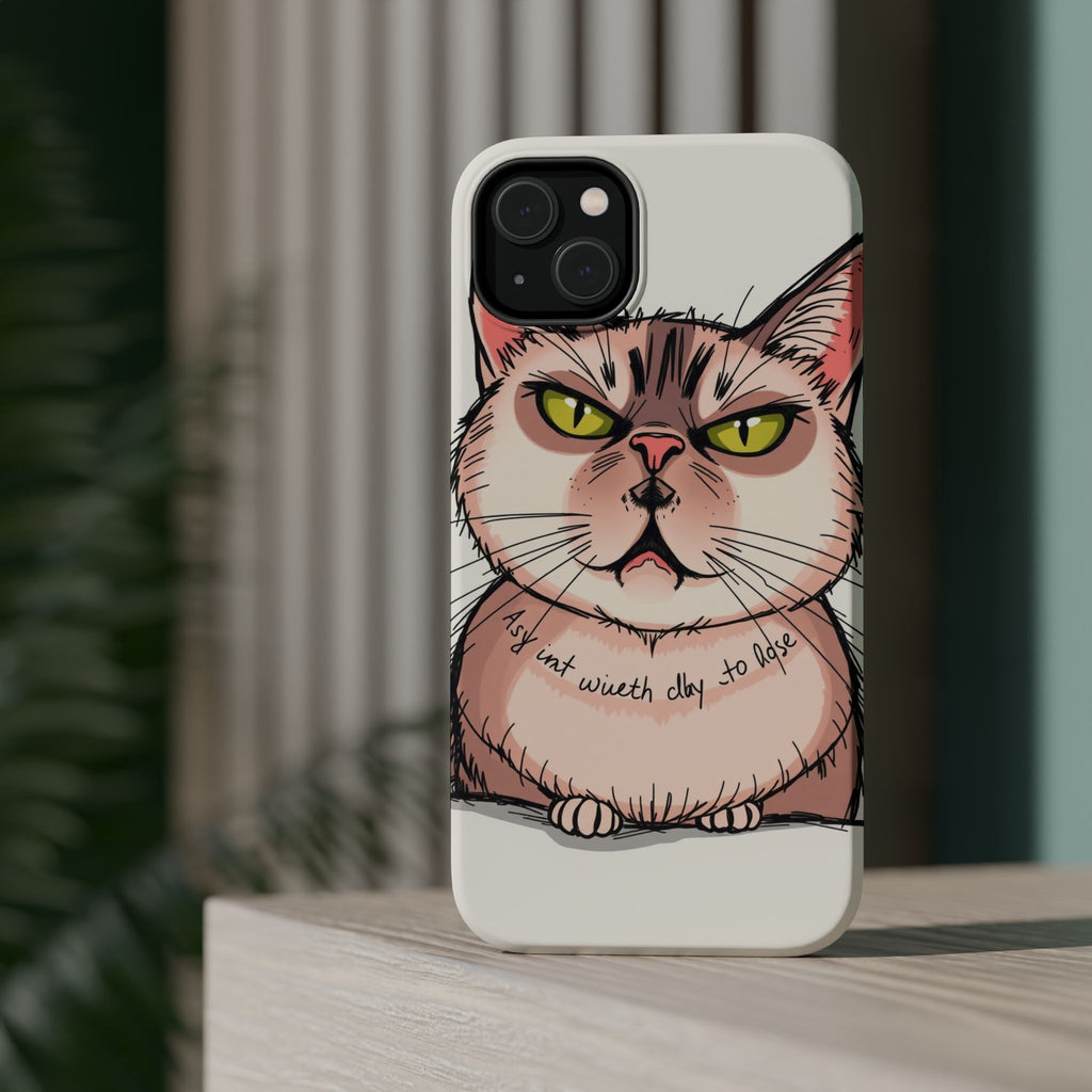 iPhone Sarcastic Cat Verdict Hand-Drawn Sketch Soft Finish Everyday Case · iPhon