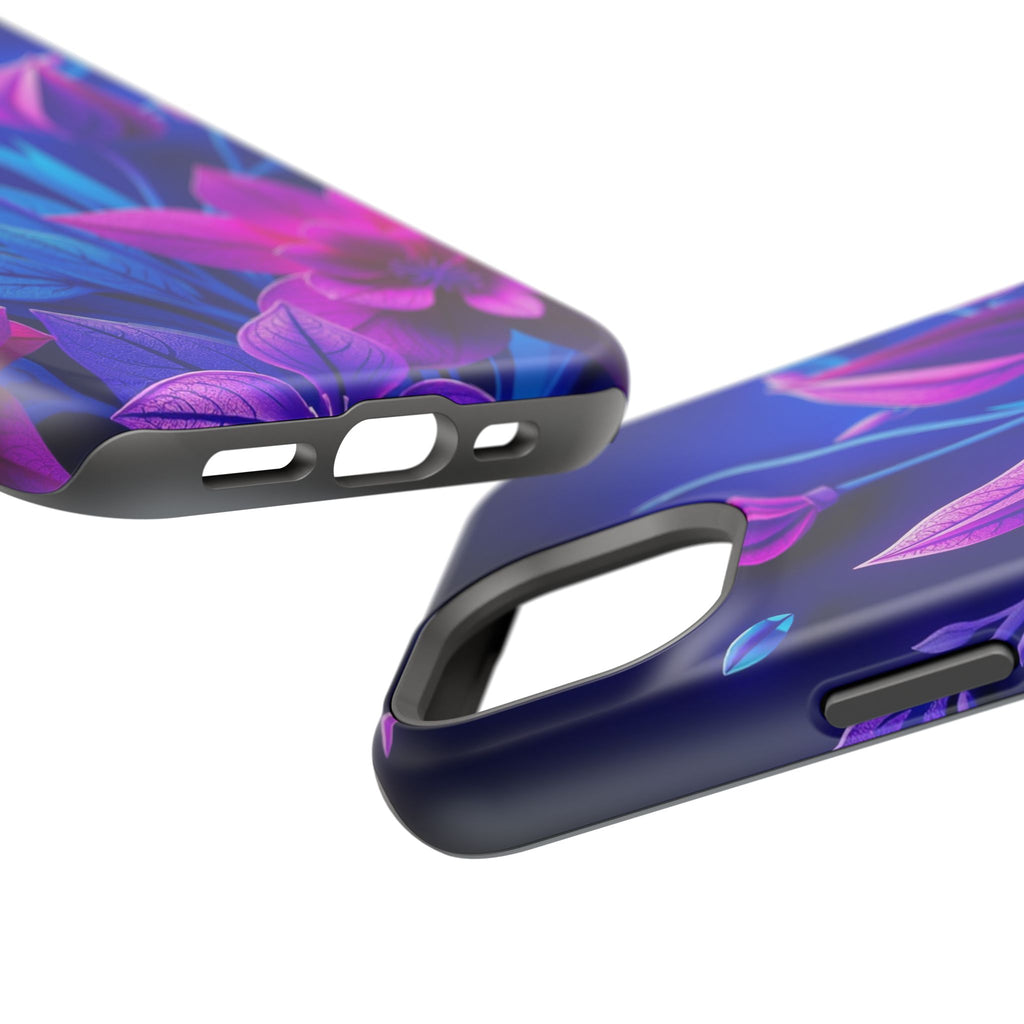 iPhone Neon Floral Paper Cut Art Bold Modern Everyday Snap Case · iPhone Case