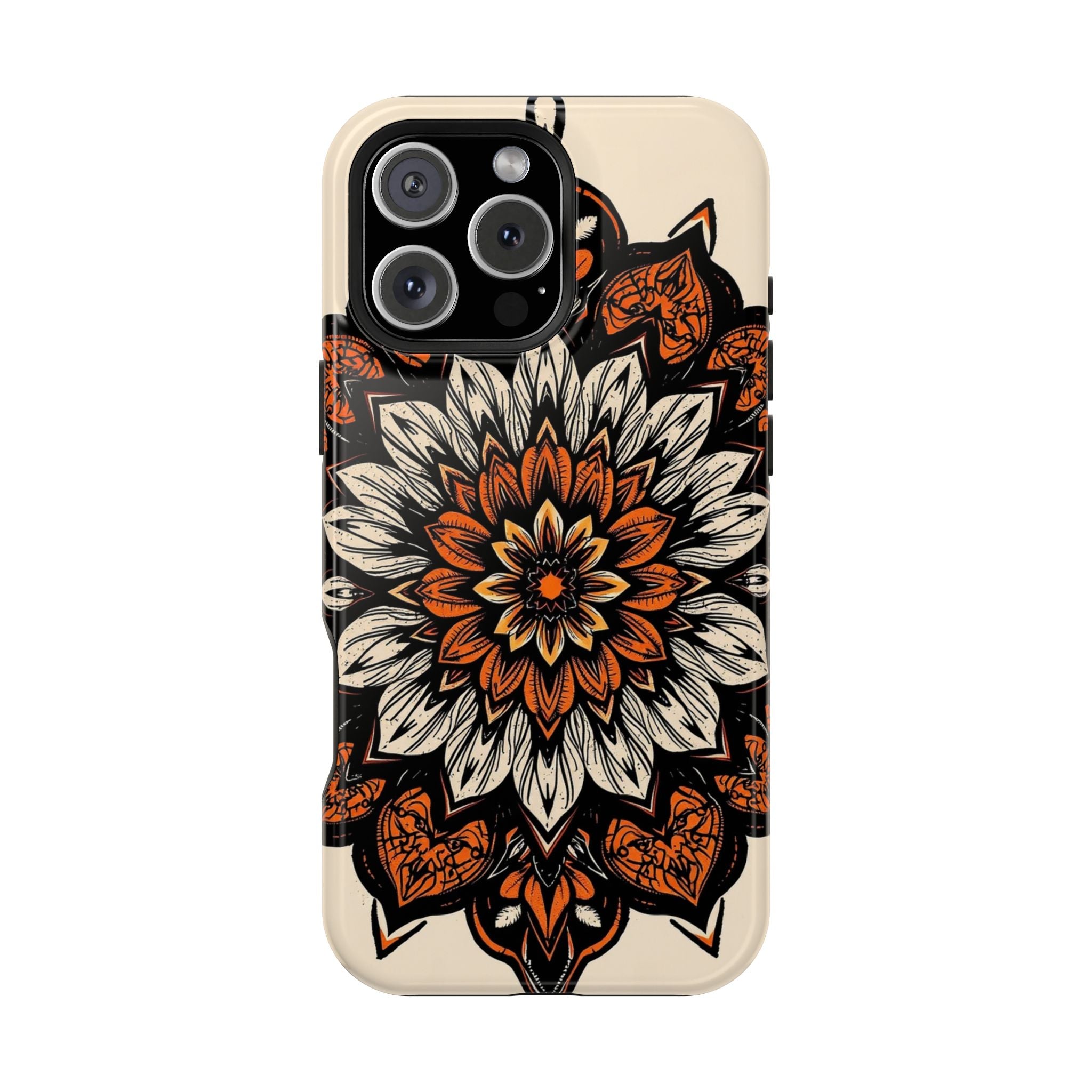 iPhone Burnt Orange And Sand Floral Mandala Slim Snap Cas Carry Case · iPhone Ca