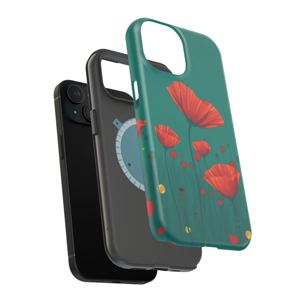 iPhone Earthy Poppy Field Design Bold Modern Everyday Snap Case · iPhone Case