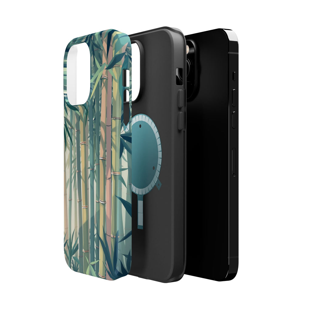 iPhone Mint And Blush Bamboo Grove Bold Modern Everyday Snap Case · iPhone Case