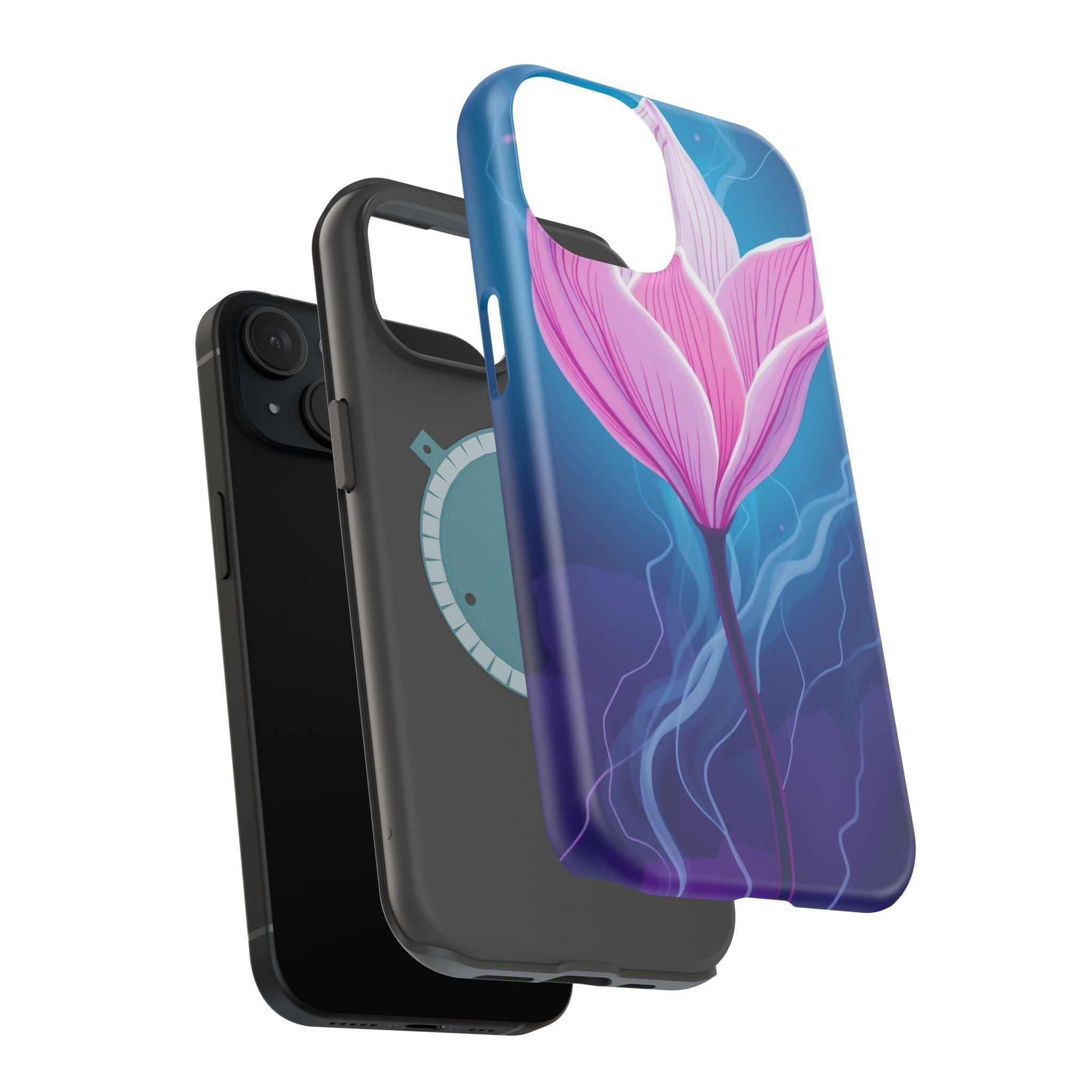 iPhone Cyan And Magenta Petal Storm Slim Everyday Designer Case · iPhone Case