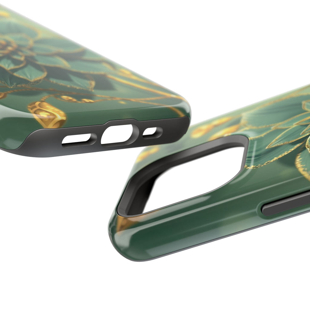 iPhone Floral Gold Foil Pixel Art -Bit Slim Everyday Designer Case · iPhone Case