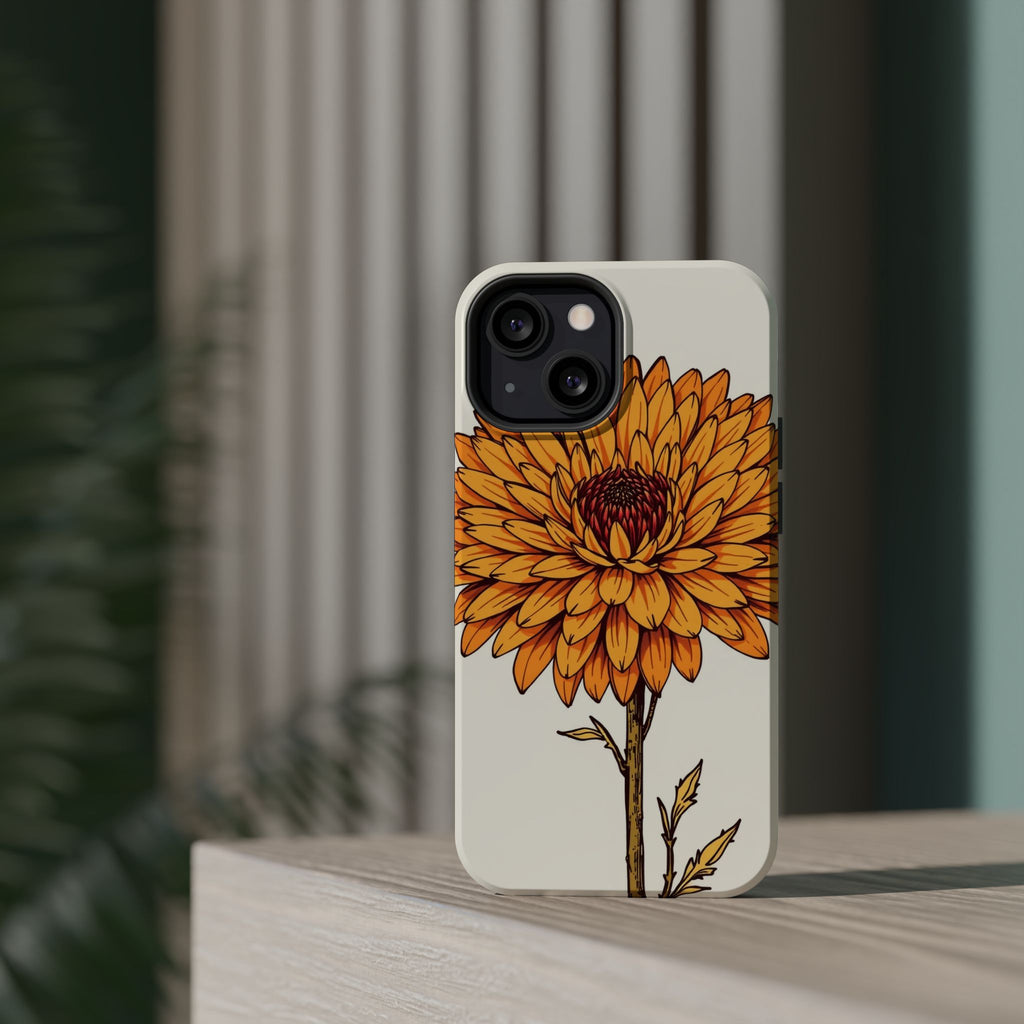 iPhone Mustard And Rust Chrysanthemum Classic Slim iPhone Everyday · iPhone Case