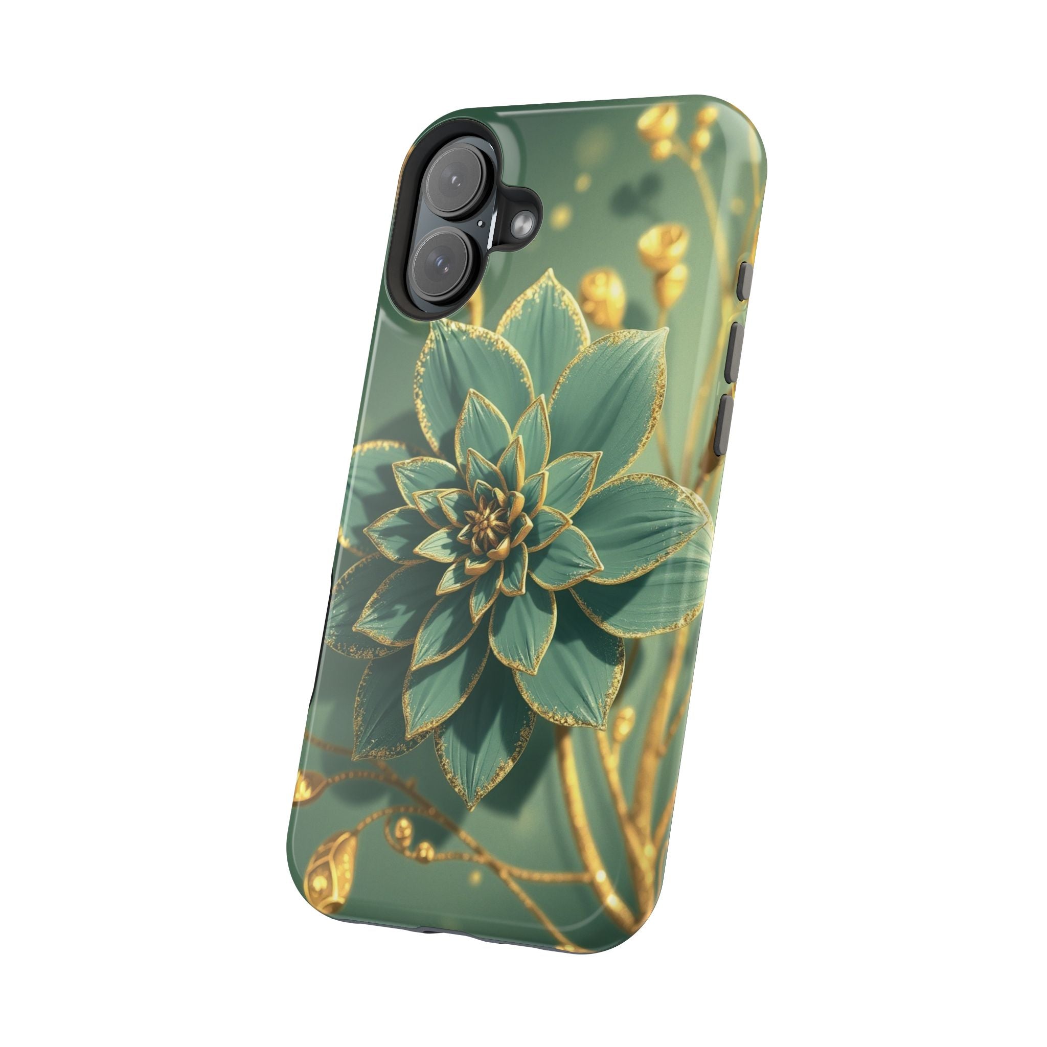 iPhone Floral Gold Foil Pixel Art -Bit Slim Everyday Designer Case · iPhone Case
