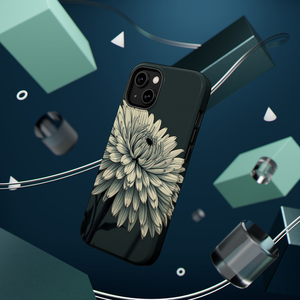 iPhone Chrysanthemum Classic Dark Gothic Ink Carry Case Slim Snap Case · iPhone