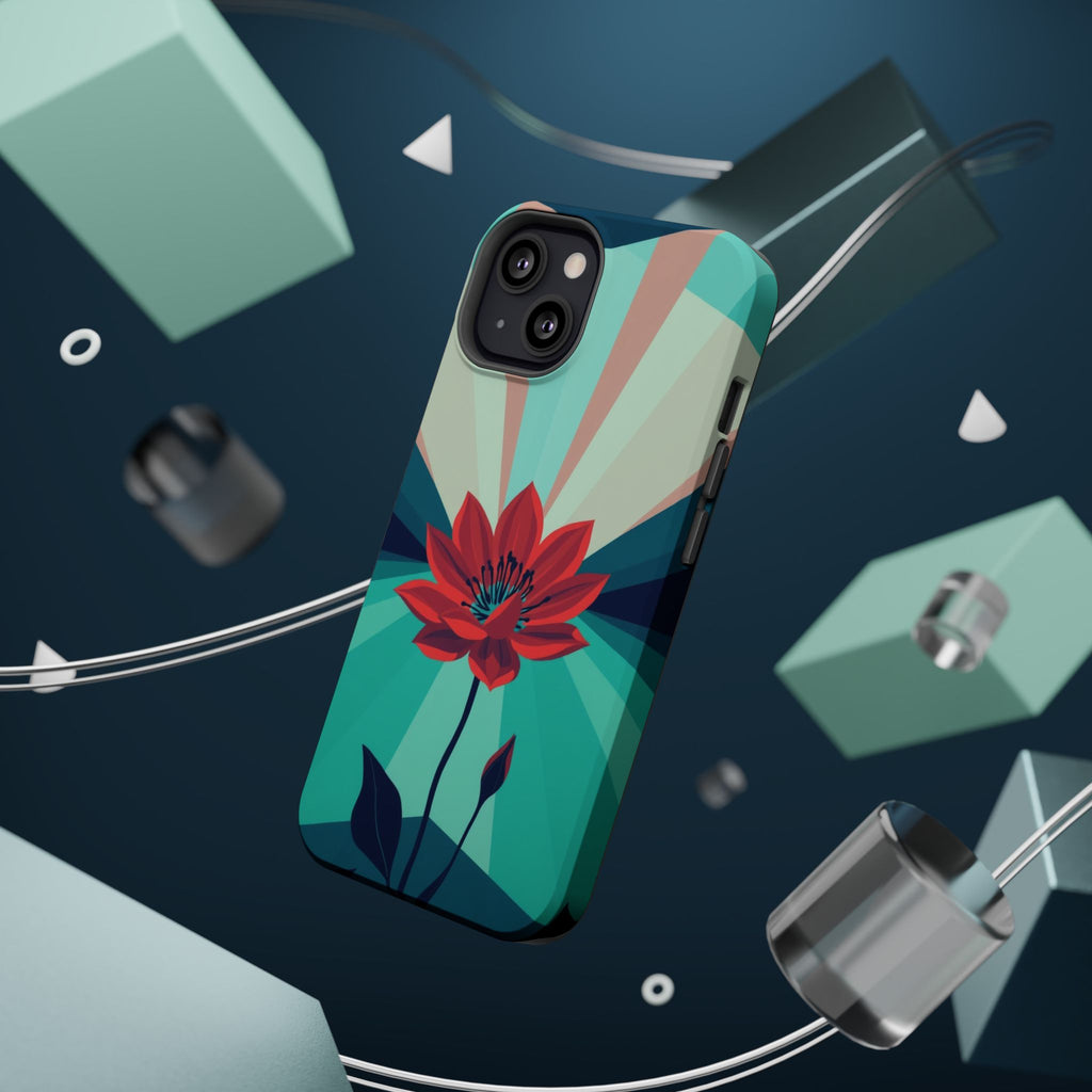 iPhone Teal And Coral Night Bloomer Slim Everyday Designer Case · iPhone Case