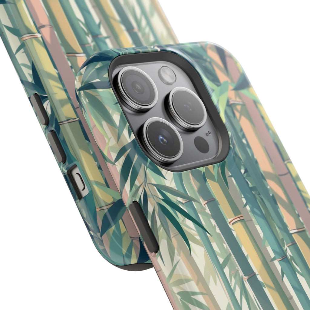 iPhone Mint And Blush Bamboo Grove Bold Modern Everyday Snap Case · iPhone Case