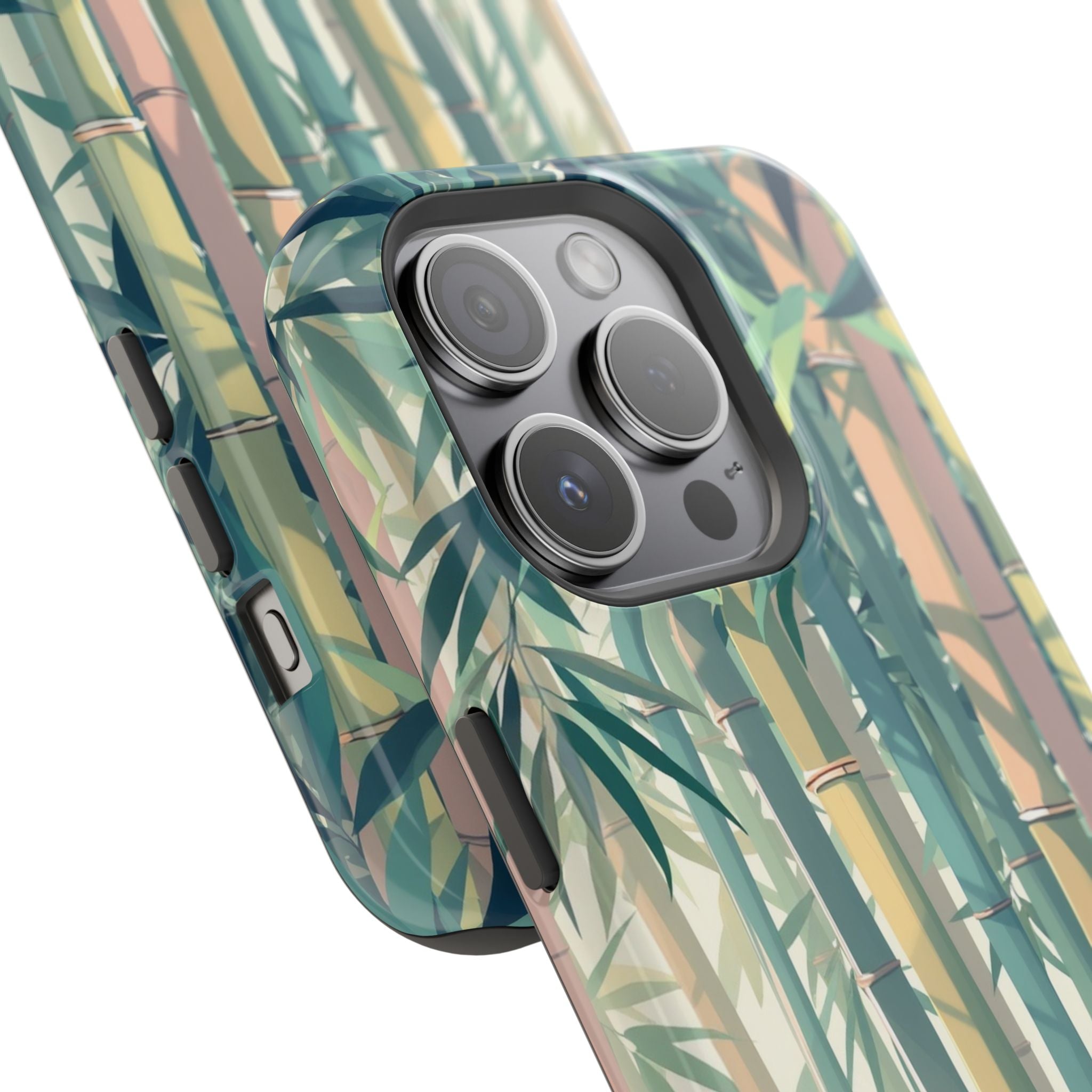 iPhone Mint And Blush Bamboo Grove Bold Modern Everyday Snap Case · iPhone Case