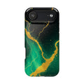 iPhone Emerald Green And Gold Petal Storm Slim iPhone Everyday Designer · iPhone