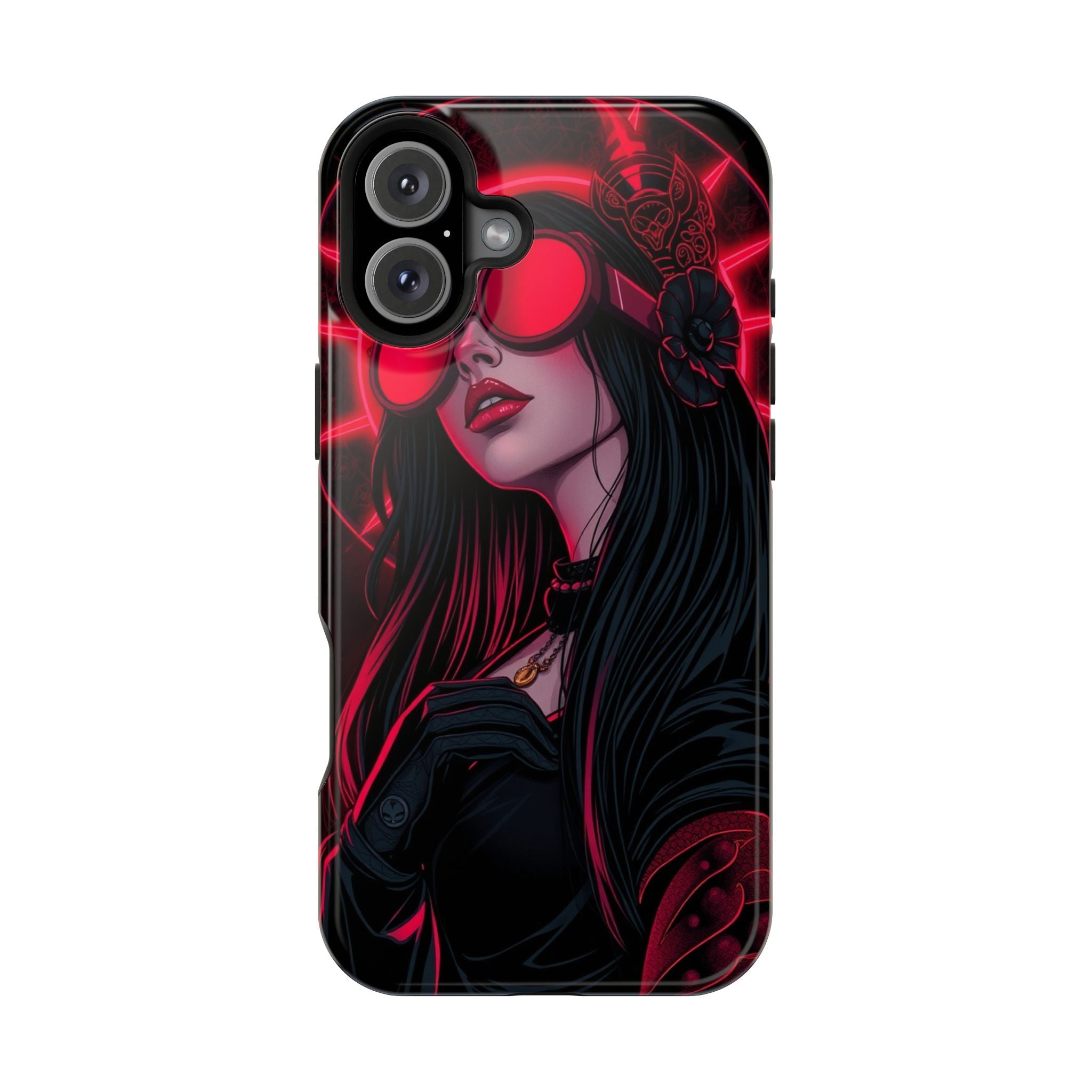 iPhone Black And Crimson Art Nouveau Female Slim Everyday Designer Case · iPhone