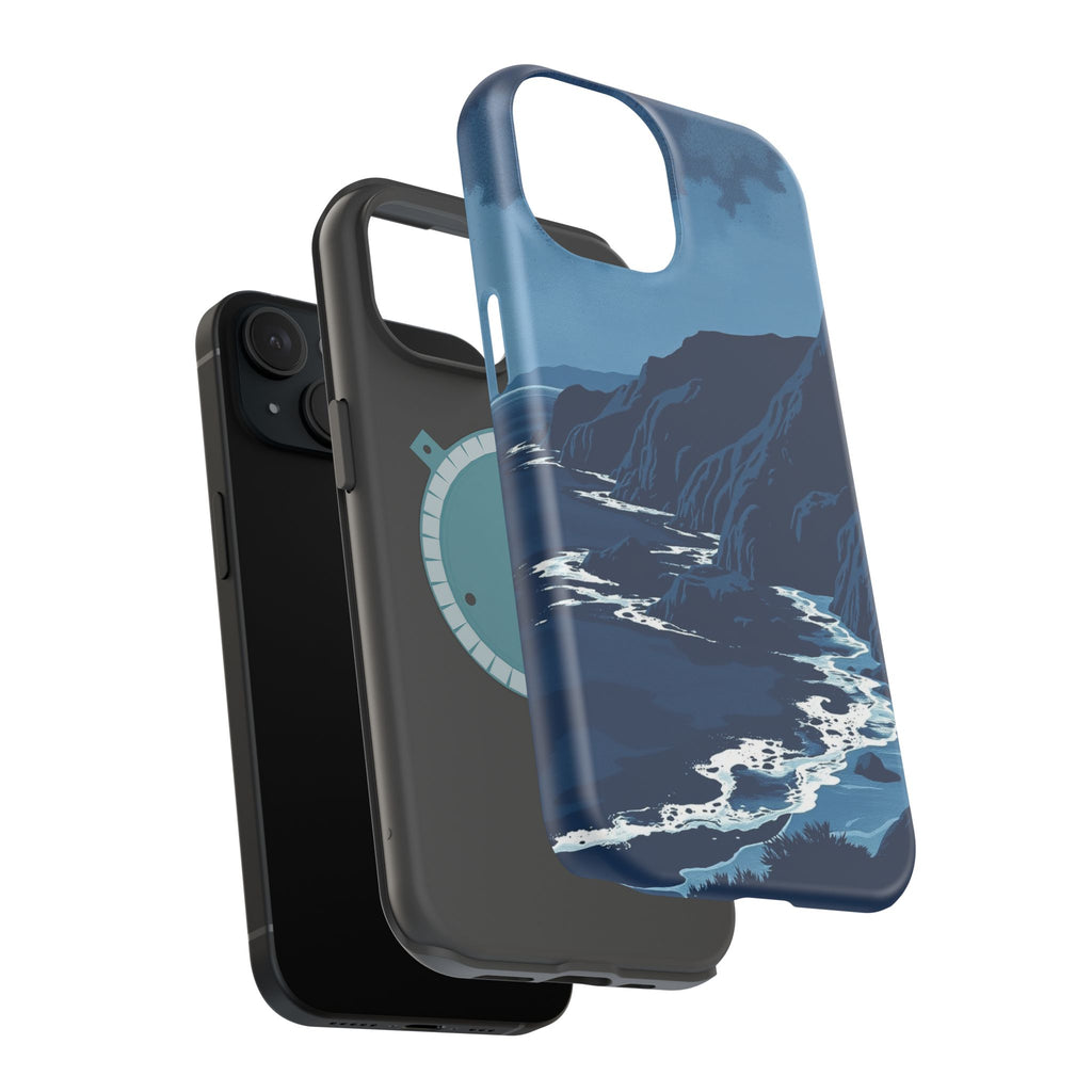 iPhone Midnight Blue And Silver Hibiscus Coast Carry Case Slim Snap Case · iPhon