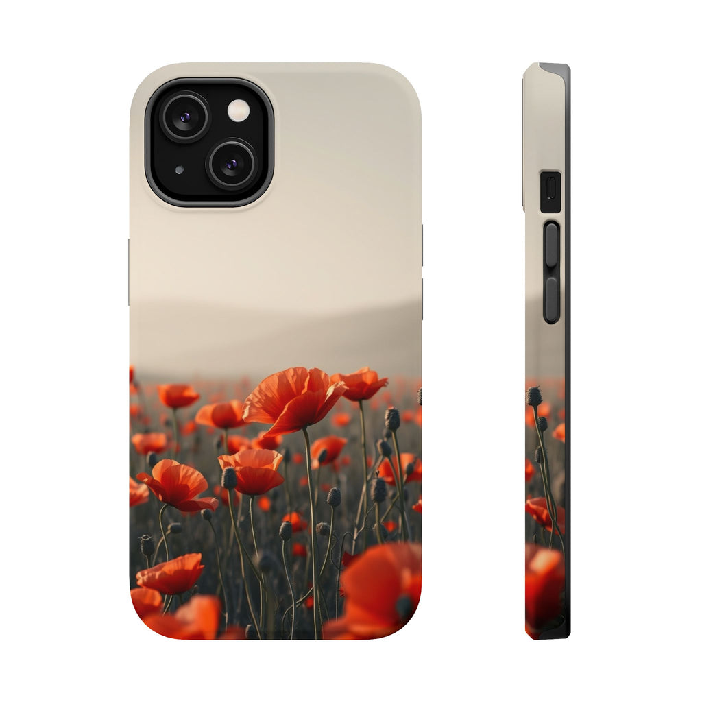 iPhone Charcoal And Copper Poppy Field Slim Everyday Designer Case · iPhone Case