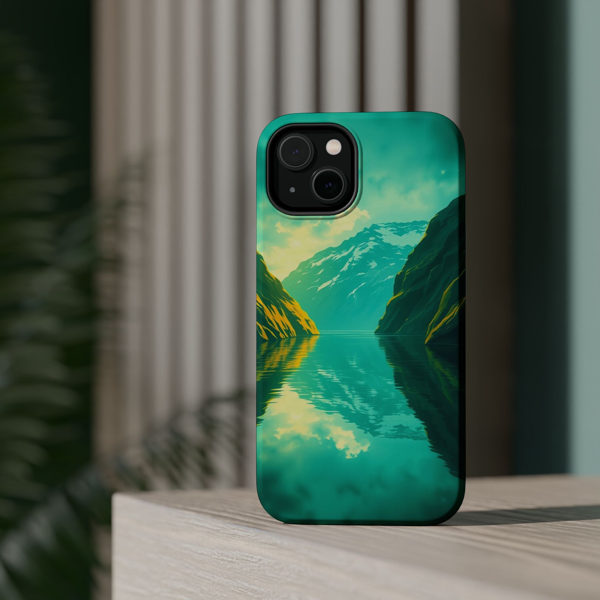 iPhone Fjord Reflection Bold Art Bold Modern Everyday Snap Case · iPhone Case