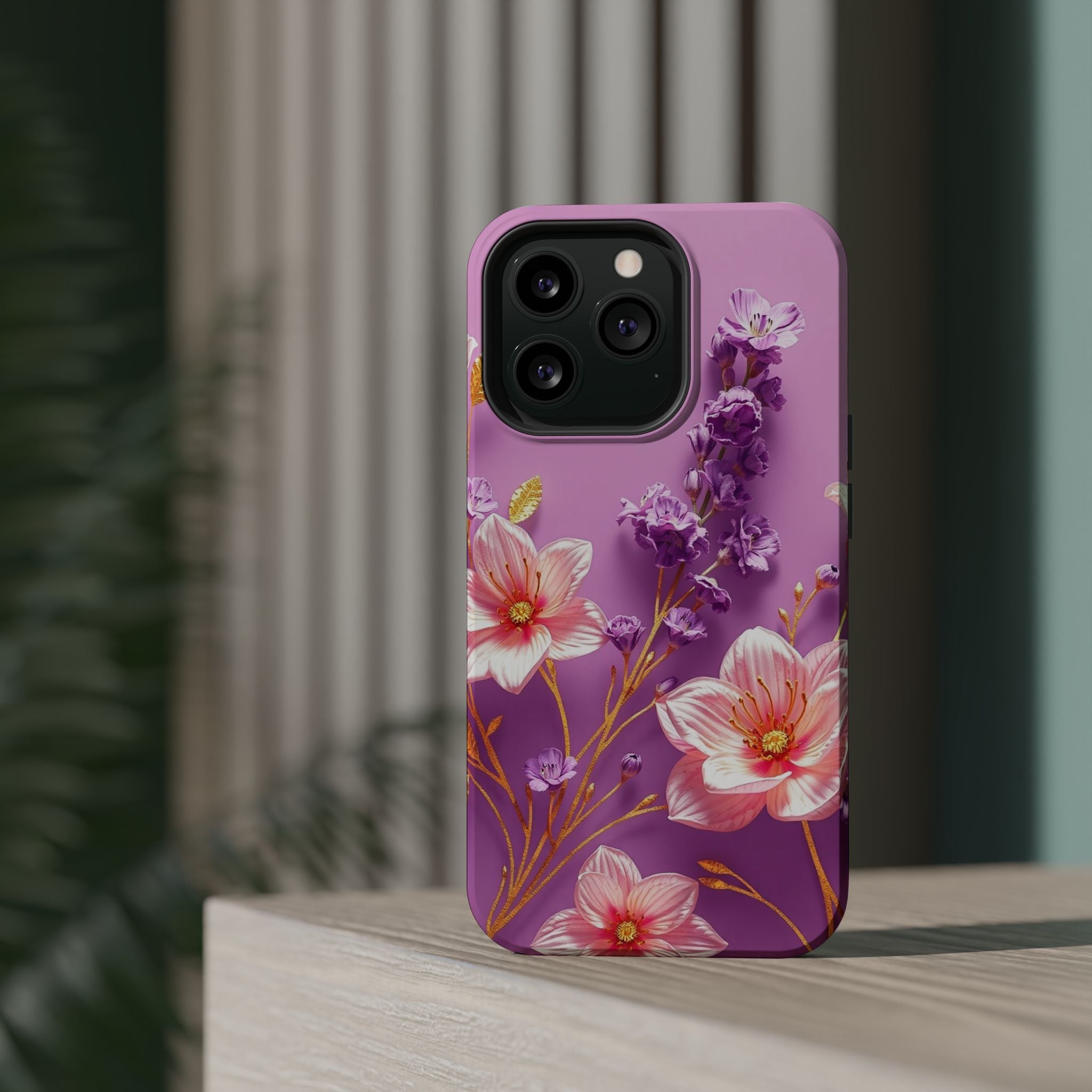 iPhone Radiant Floral Gold Foil Design Slim Everyday Designer Case · iPhone Case