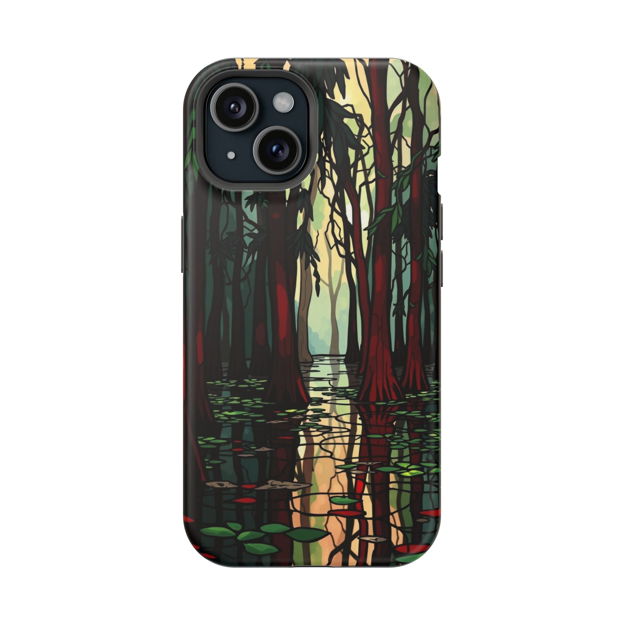 iPhone Black And Crimson Cypress Swamp Slim Everyday Designer Case · iPhone Case