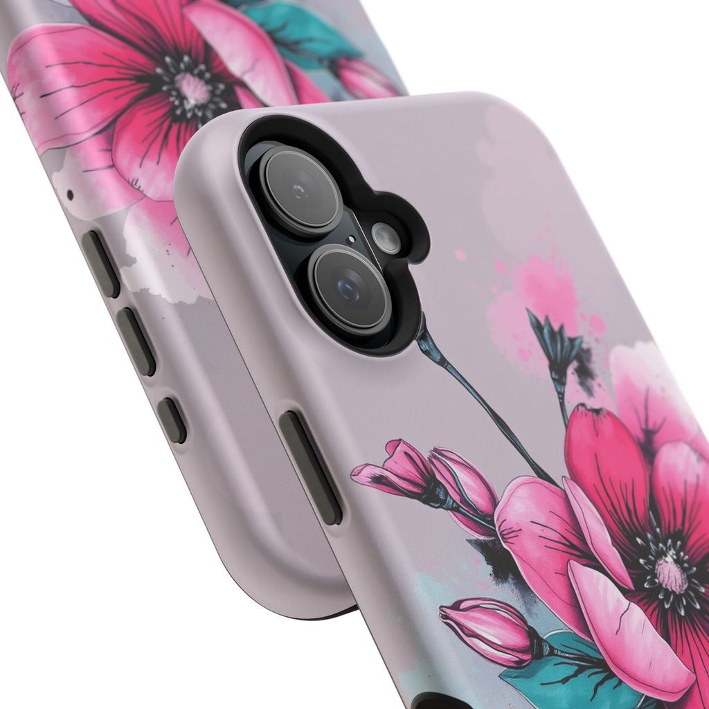 iPhone Mint And Blush Floral Ink Wash Slim Everyday Designer Case · iPhone Case