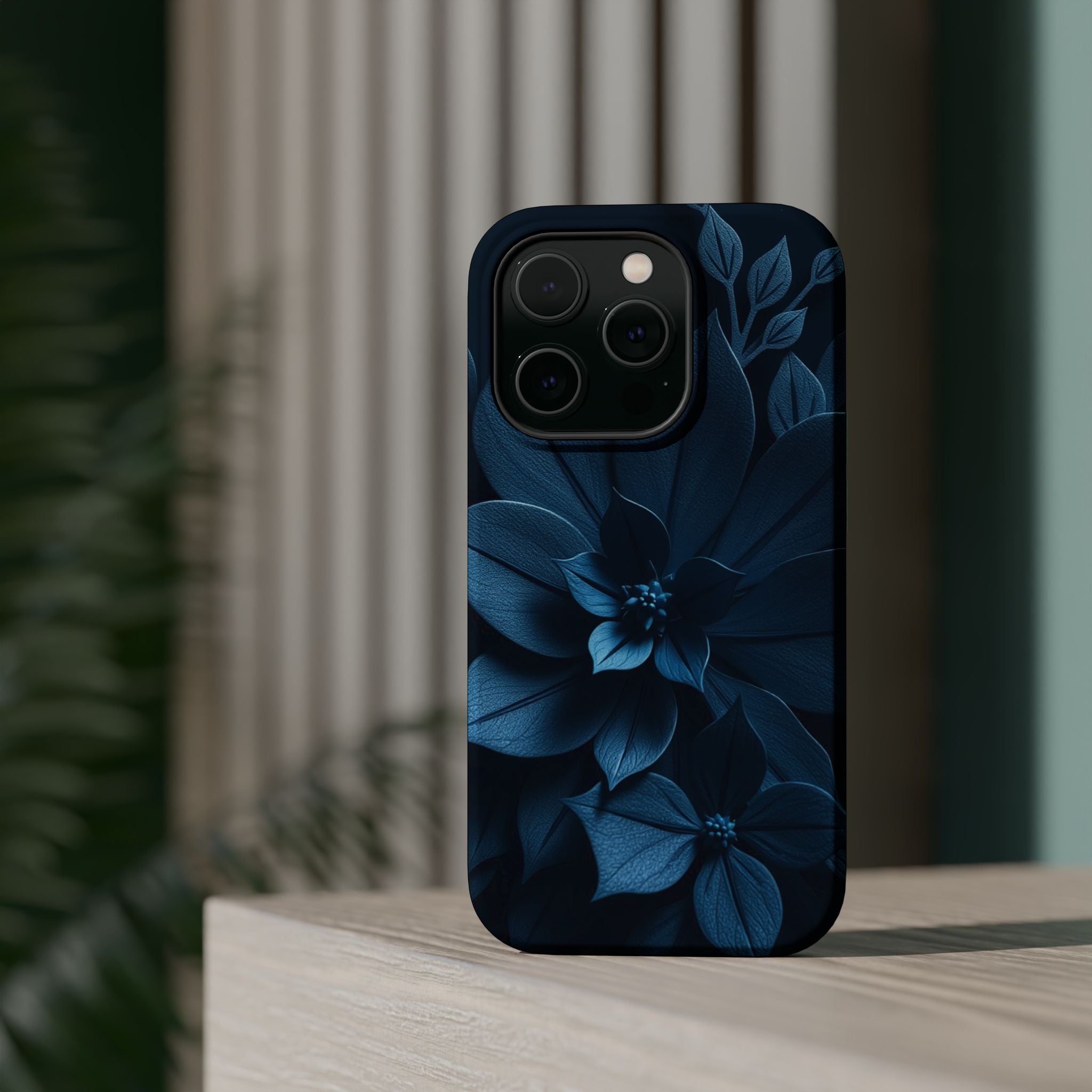 iPhone Midnight Blue And Silver Floral Dark Academia iPhone Slim · iPhone Case