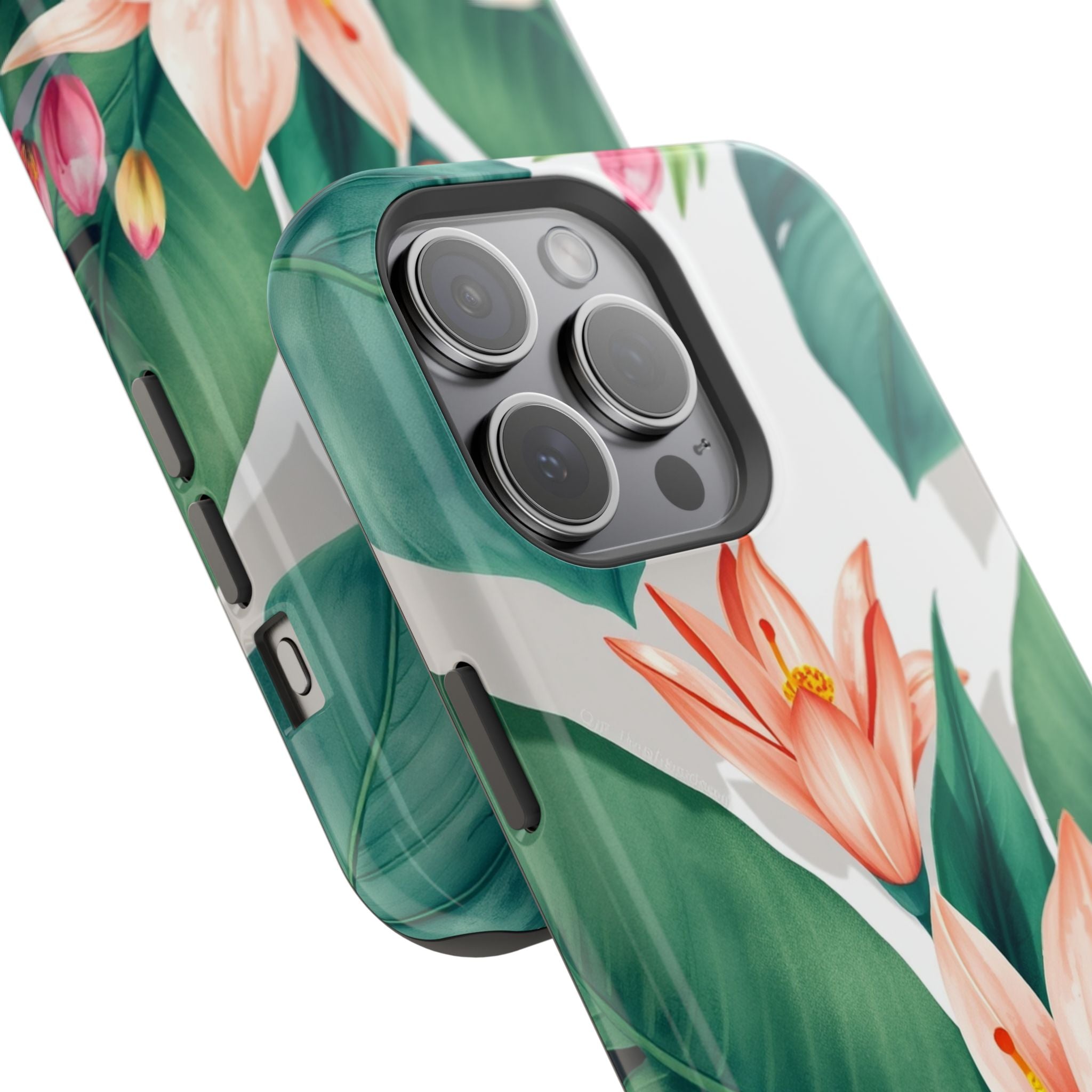 iPhone Tropical Bloom Sage And Ivory Slim Snap Case Gal · iPhone Case
