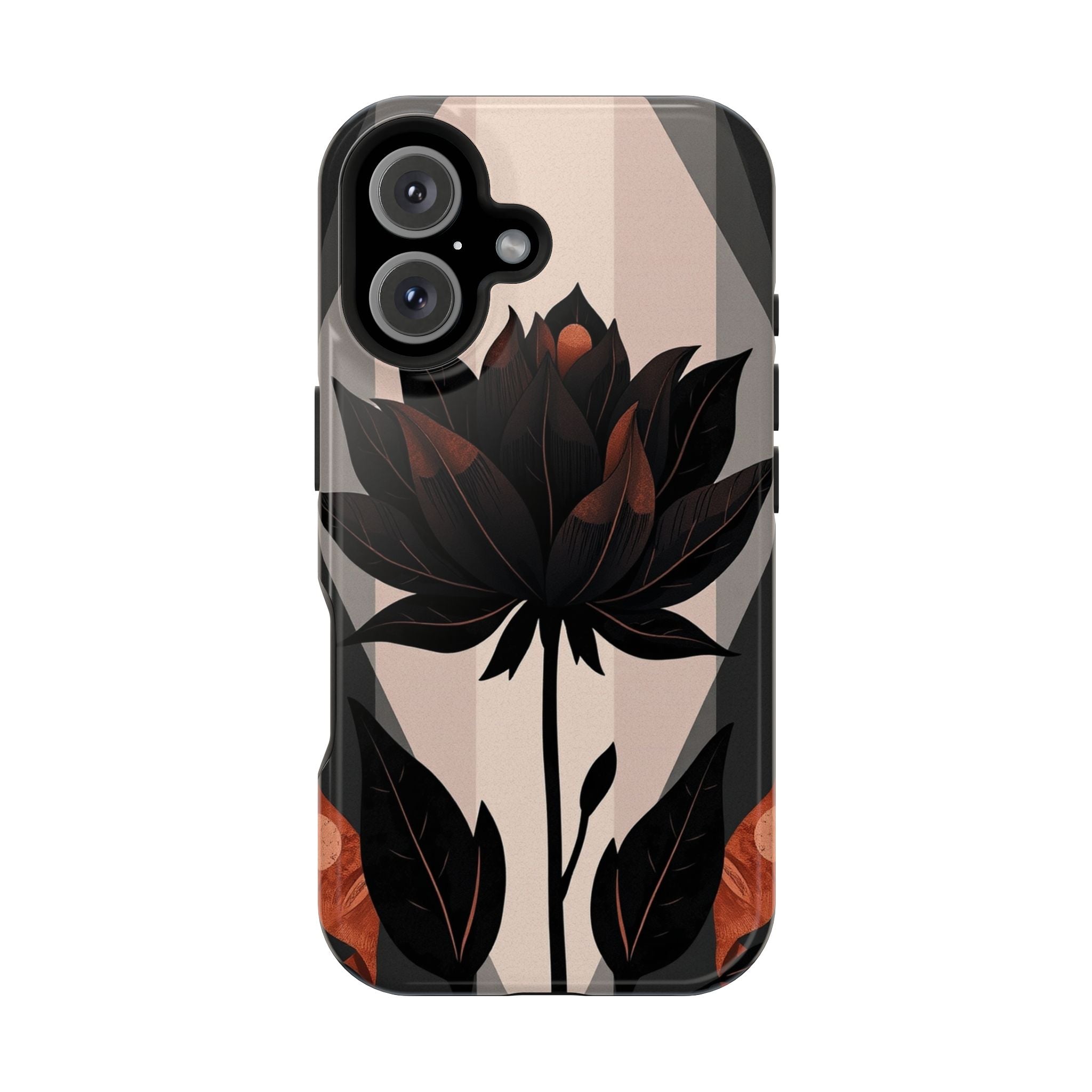 iPhone Charcoal And Copper Floral Silhouette Slim iPhone Everyday · iPhone Case