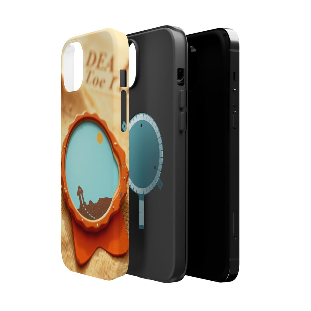 iPhone Burnt Orange And Sand Retro Travel Badge Soft Finish Everyday Case · iPho