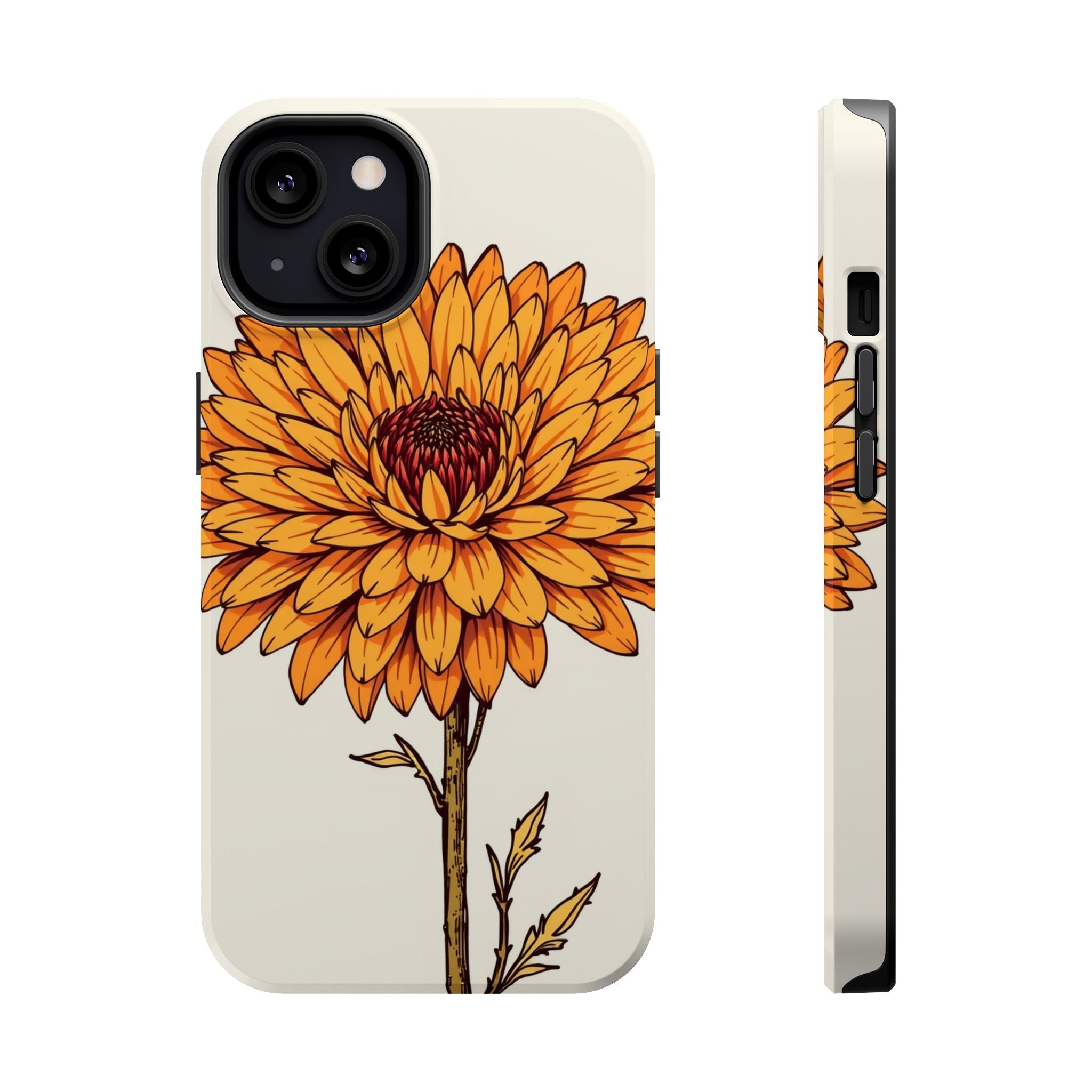 iPhone Mustard And Rust Chrysanthemum Classic Slim iPhone Everyday · iPhone Case