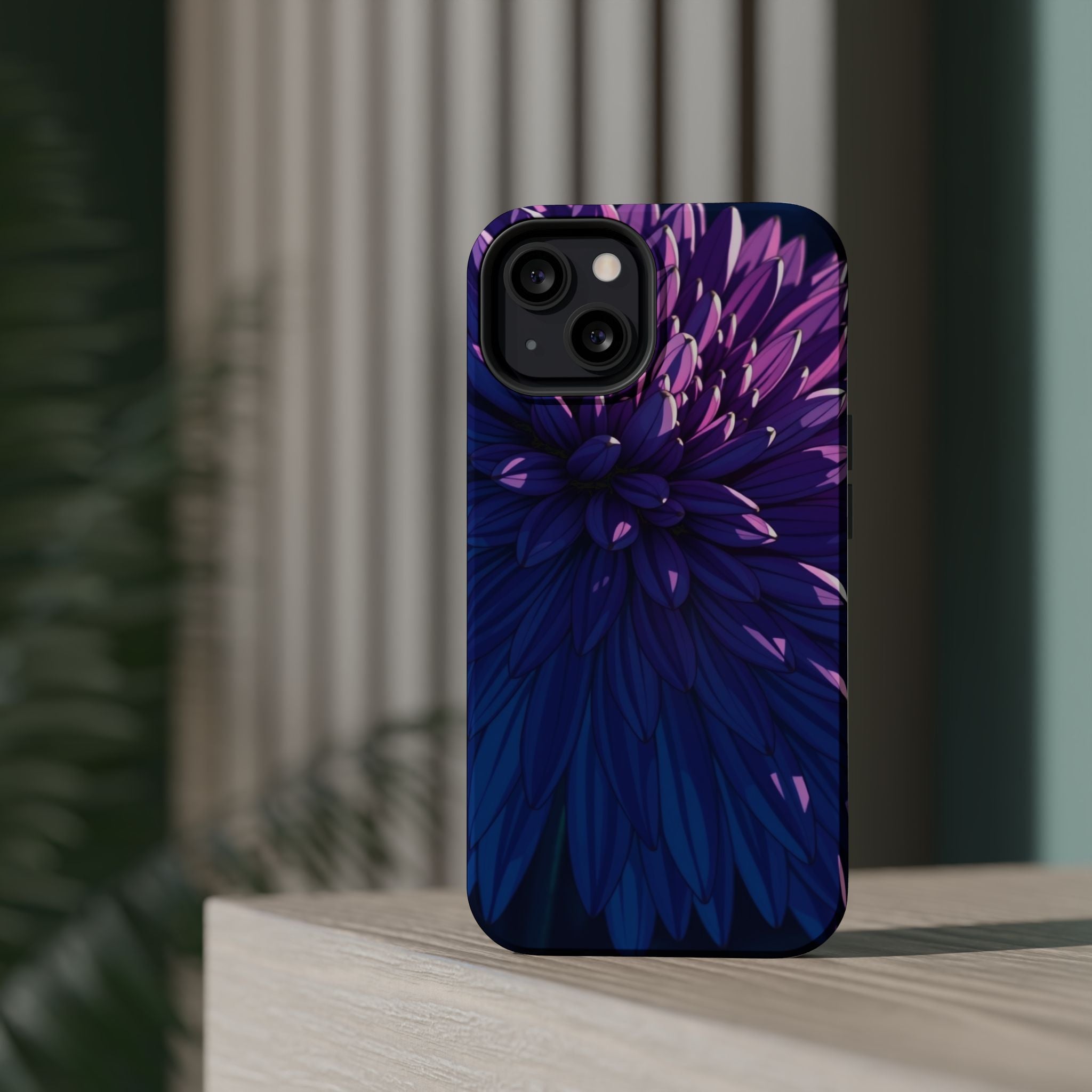 iPhone Indigo And Violet Chrysanthemum Classic Soft iPhone Finish · iPhone Case