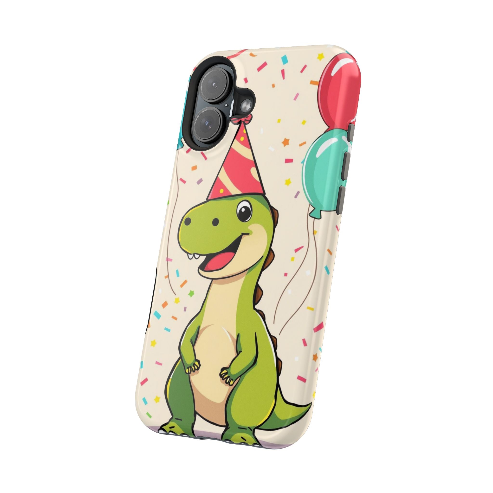 iPhone Dino with Party Hat Kids Fun Phone Case Gift Slim Snap Case · iPhone Case