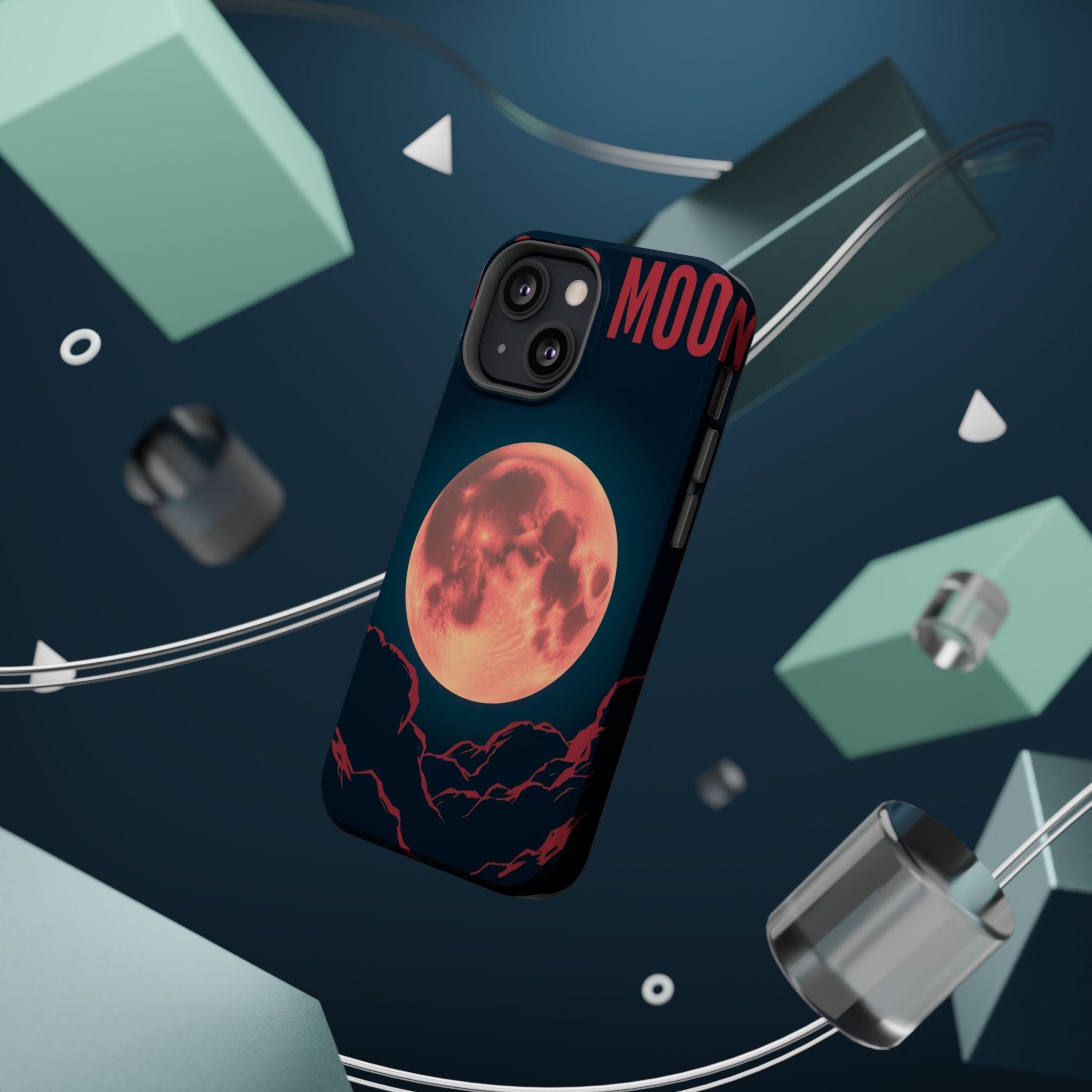 iPhone Blood Moon Rise Vintage Retro Poster Slim Everyday Designer Case · iPhone