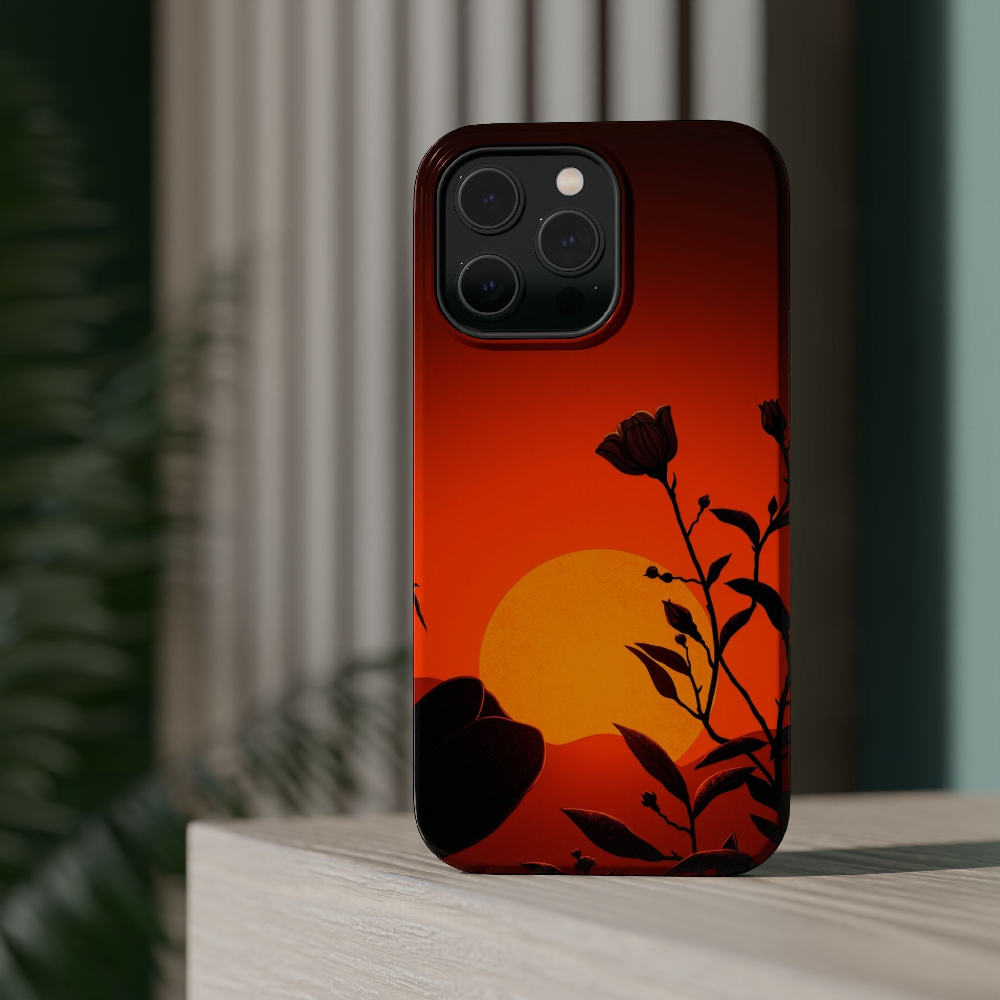 iPhone Bloom and Leaf Dark Gothic Ink Slim Everyday Designer Case · iPhone Case
