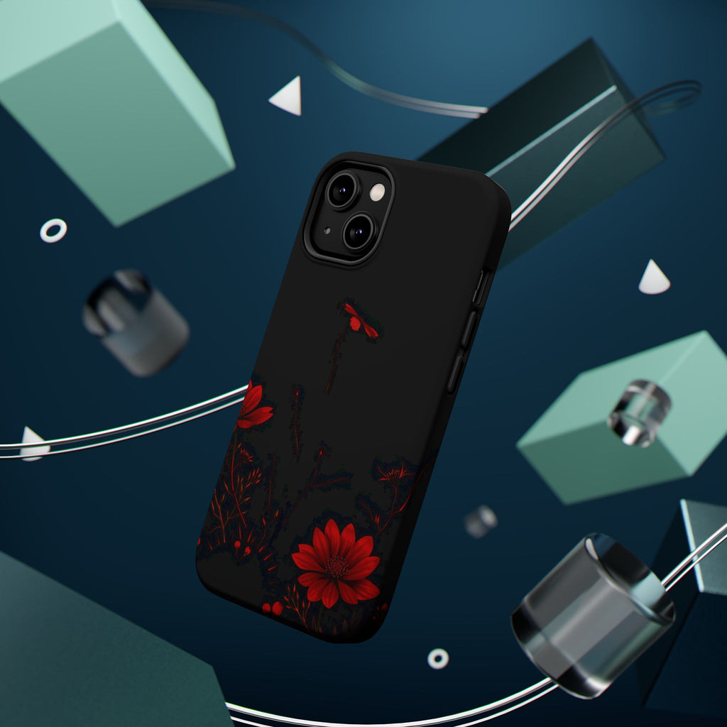 iPhone Black And Crimson Desert Flower Slim Everyday Designer Case · iPhone Case