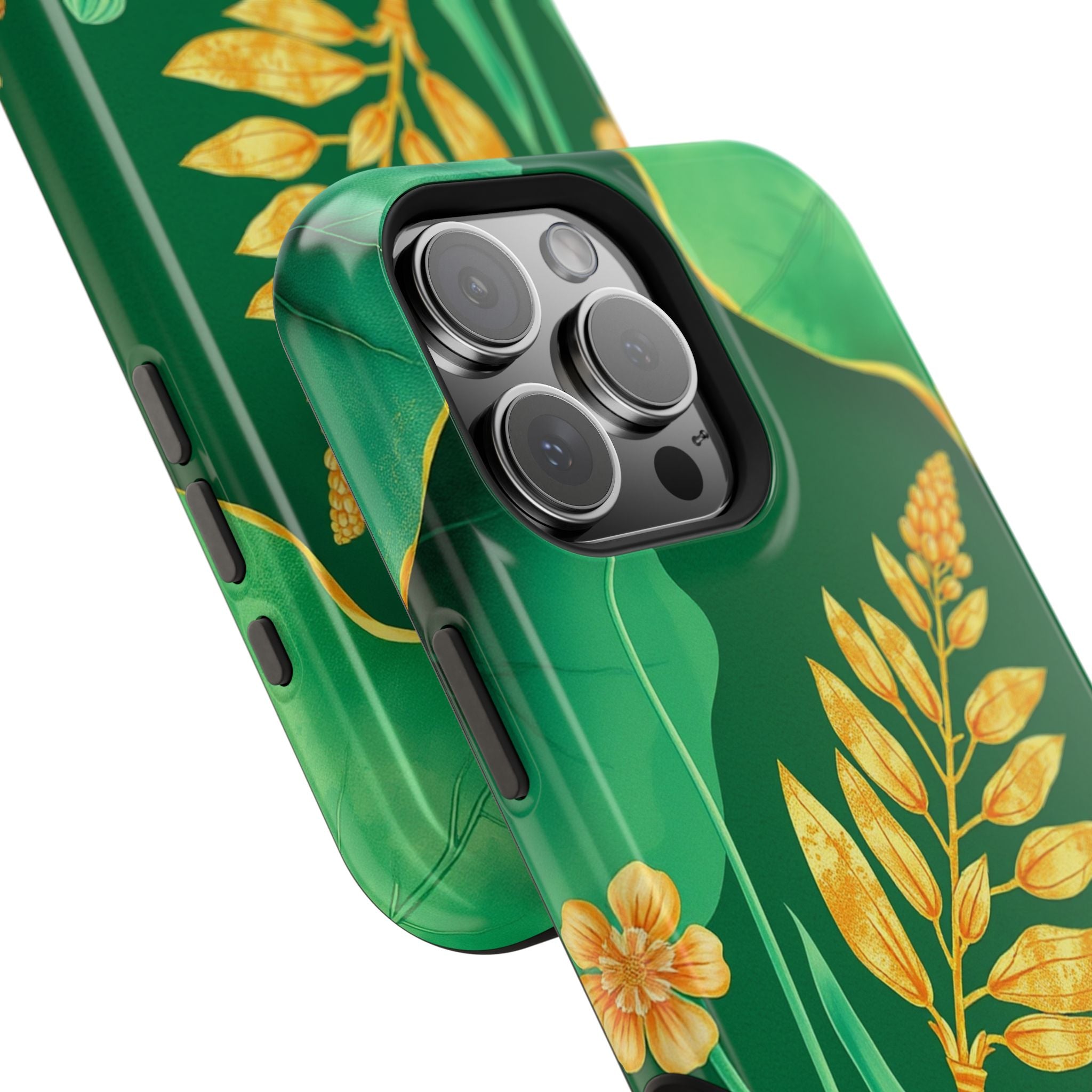 iPhone Emerald Green And Gold Botanical Illustration Ga Slim Snap Case · iPhone