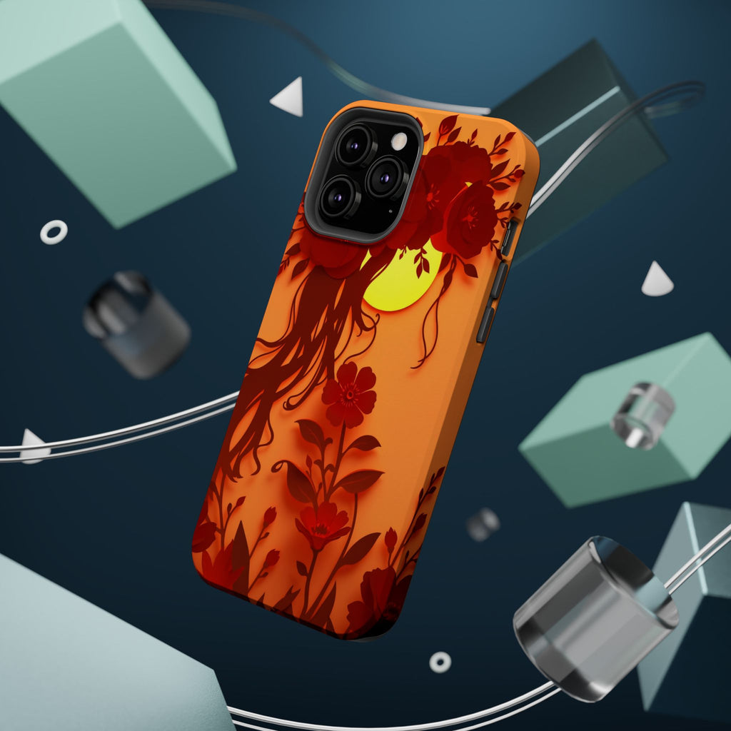 iPhone Sunset Amber And Peach Floral Crown Slim iPhone Everyday · iPhone Case