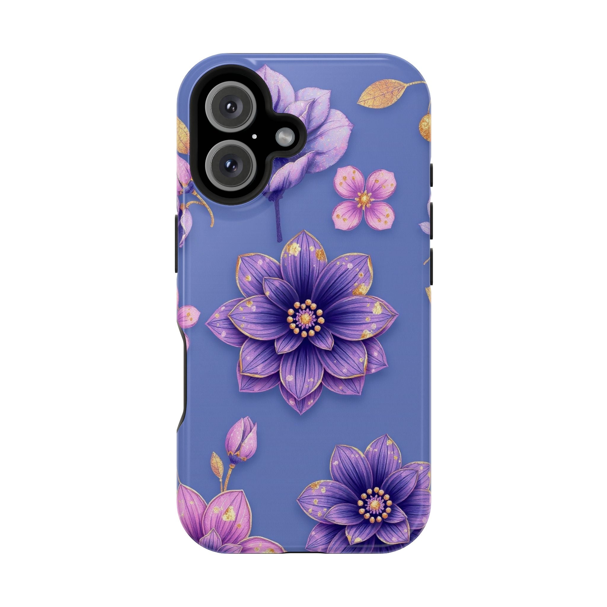 iPhone Indigo And Violet Floral Gold Foil Slim iPhone Everyday Designer · iPhone