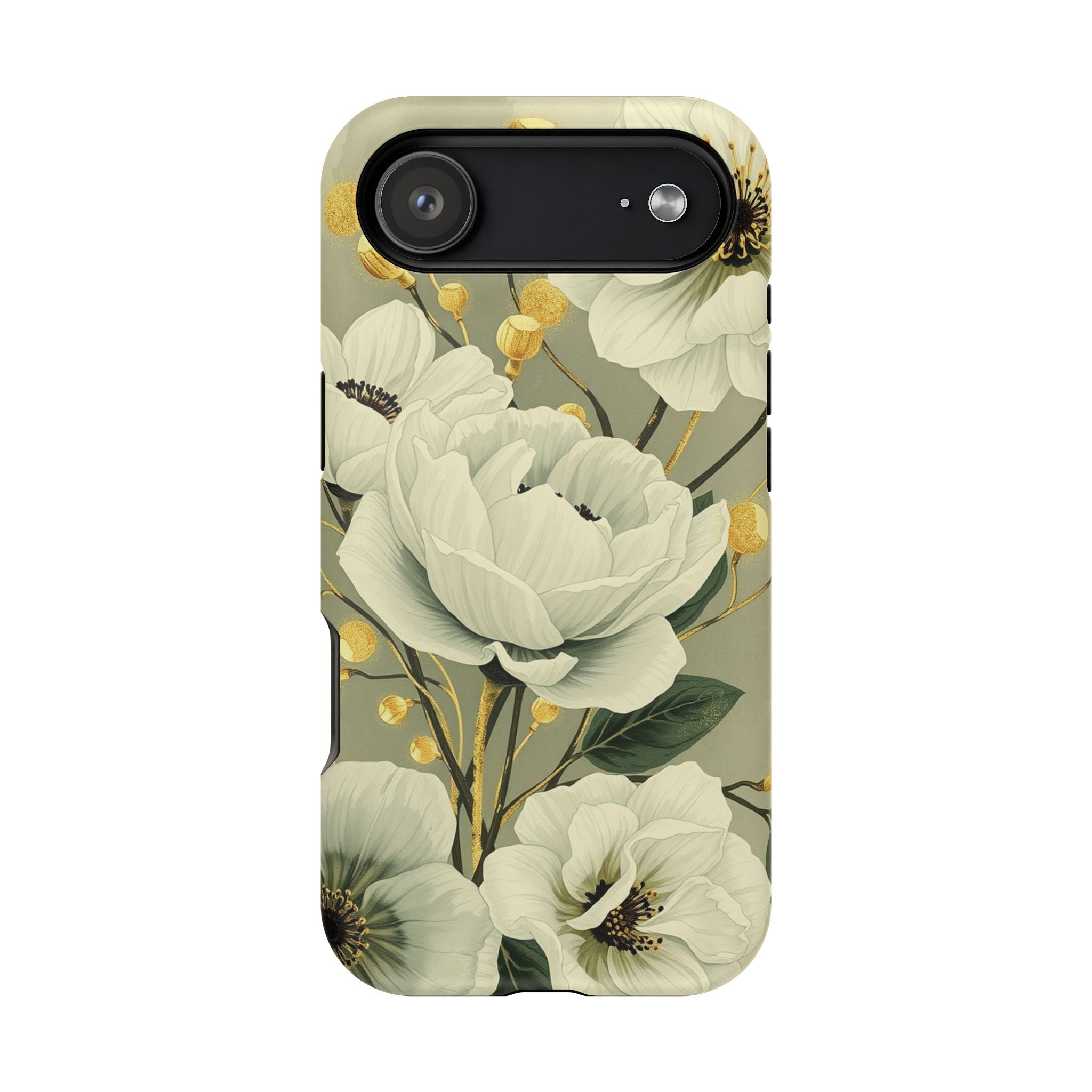 iPhone Sage And Ivory Floral Ink Wash Slim Everyday iPhone 14 Designer · iPhone