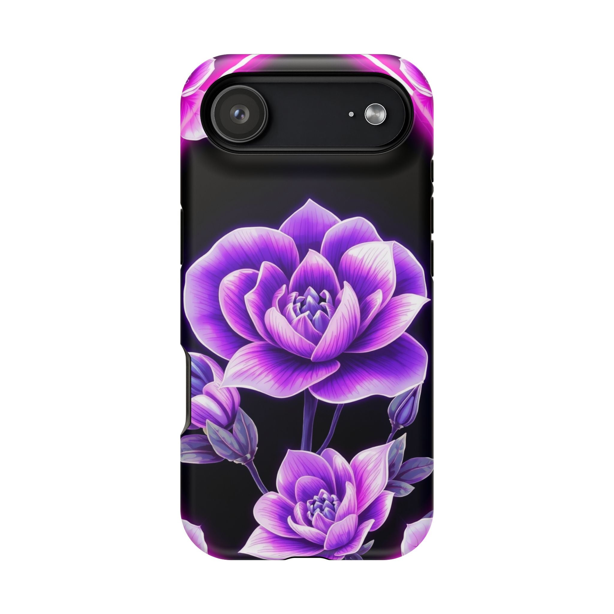 iPhone Floral Ombre Neon Cyberpunk Bold Modern Everyday Snap Case · iPhone Case