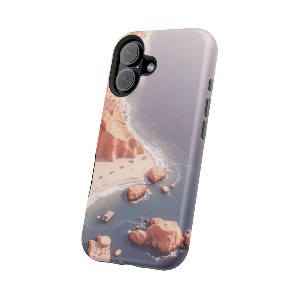 iPhone Rose Pink And Cream Shoreline Aerial Soft iPhone 17 Finish · iPhone Case