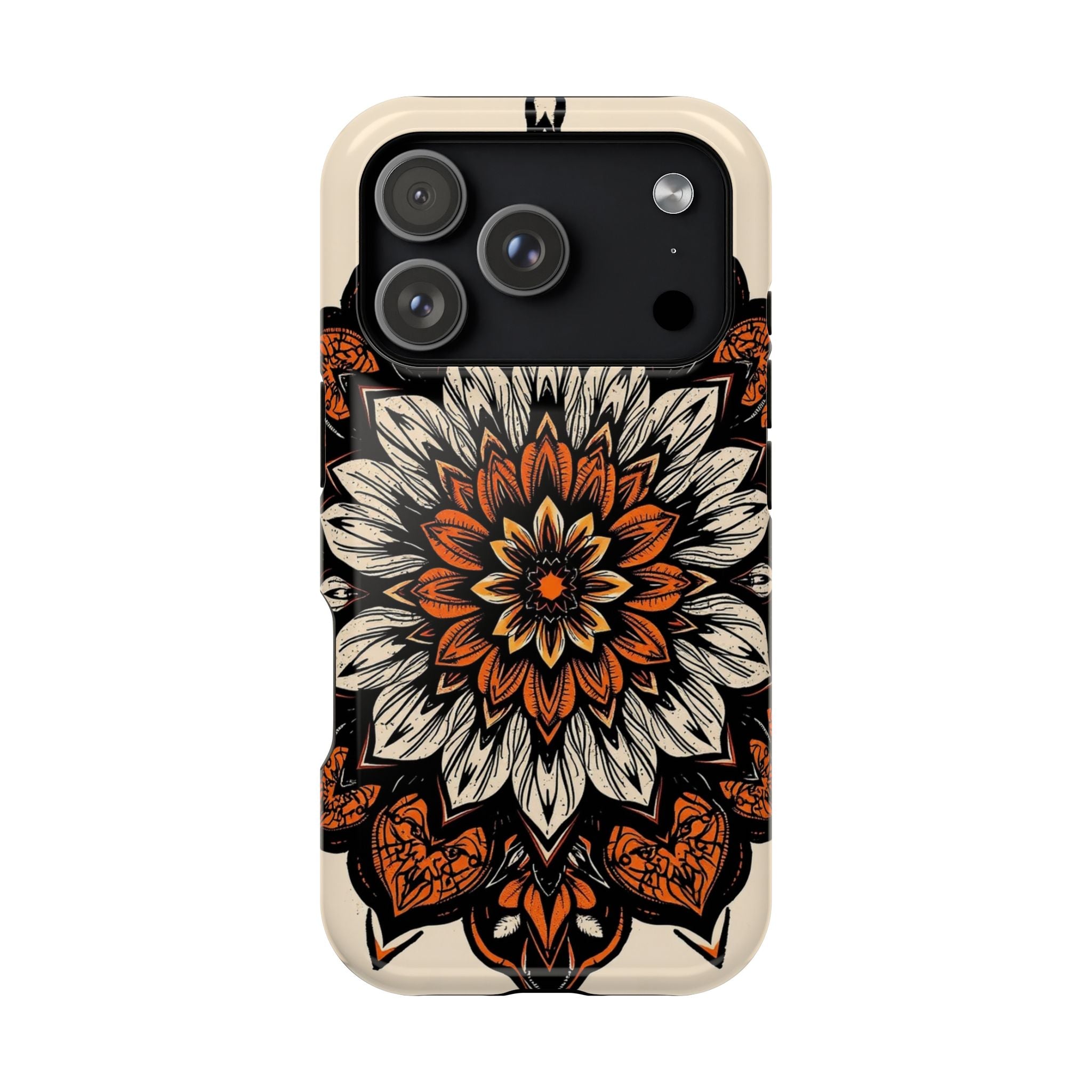 iPhone Burnt Orange And Sand Floral Mandala Slim Snap Cas Carry Case · iPhone Ca